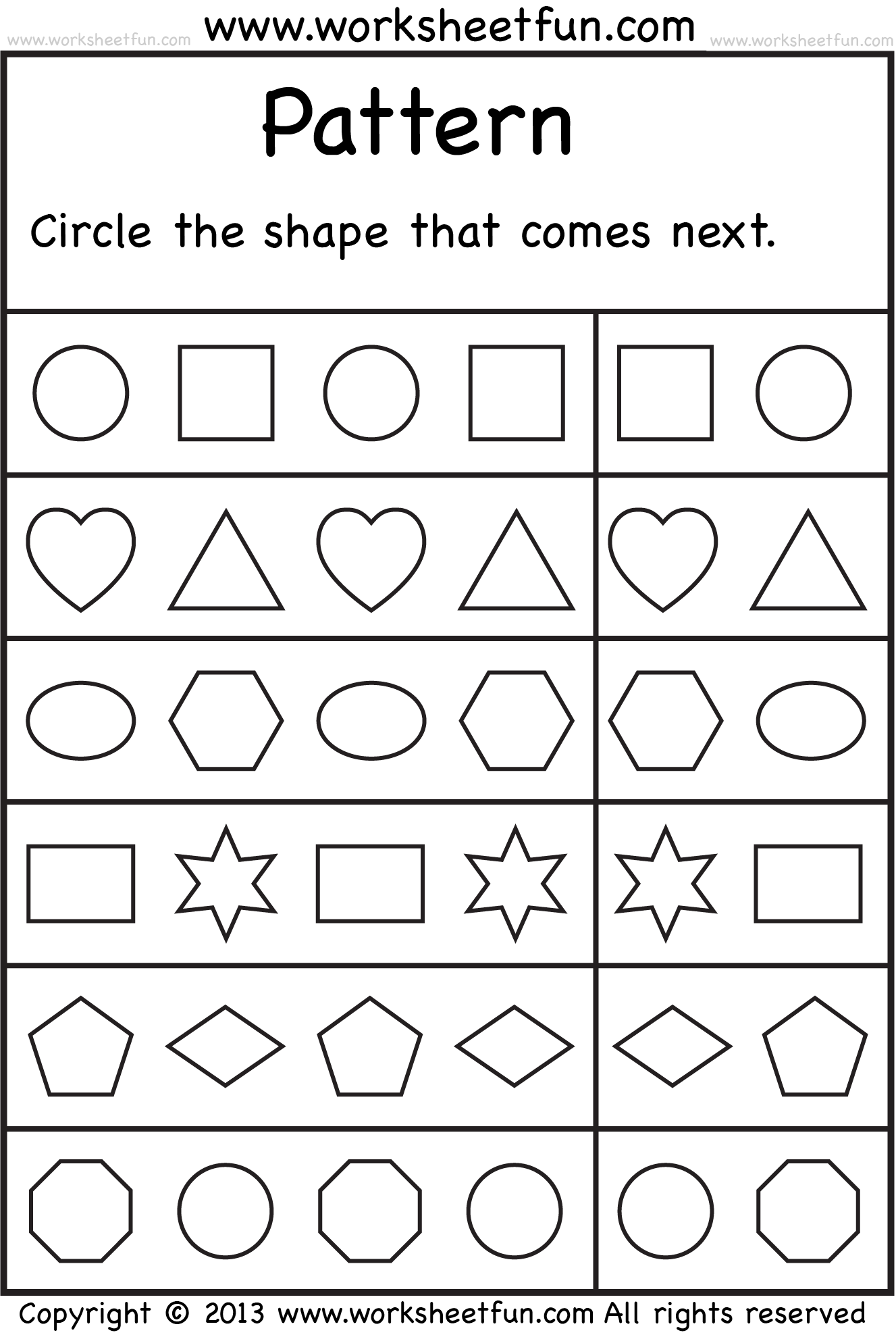 FREE Printable Worksheets Pattern Worksheets For Kindergarten Free Kindergarten Worksheets Shapes Worksheet Kindergarten