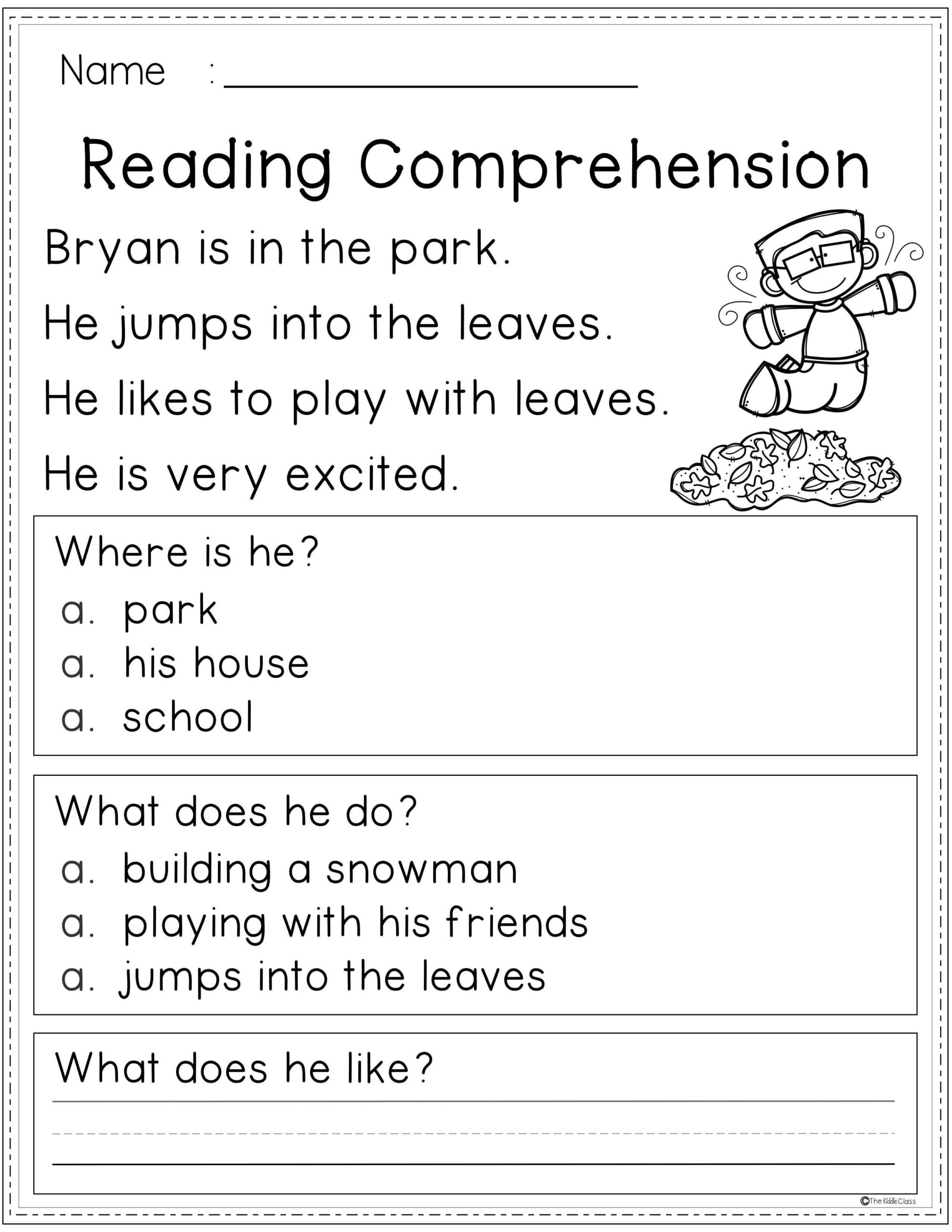 Free Reading Comprehension First Grade Reading Comprehension Reading Compre Reading Comprehension Worksheets Reading Comprehension 1st Grade Reading Worksheets