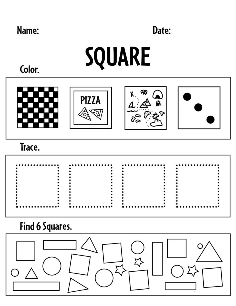 Printable Square Worksheet For Preschool