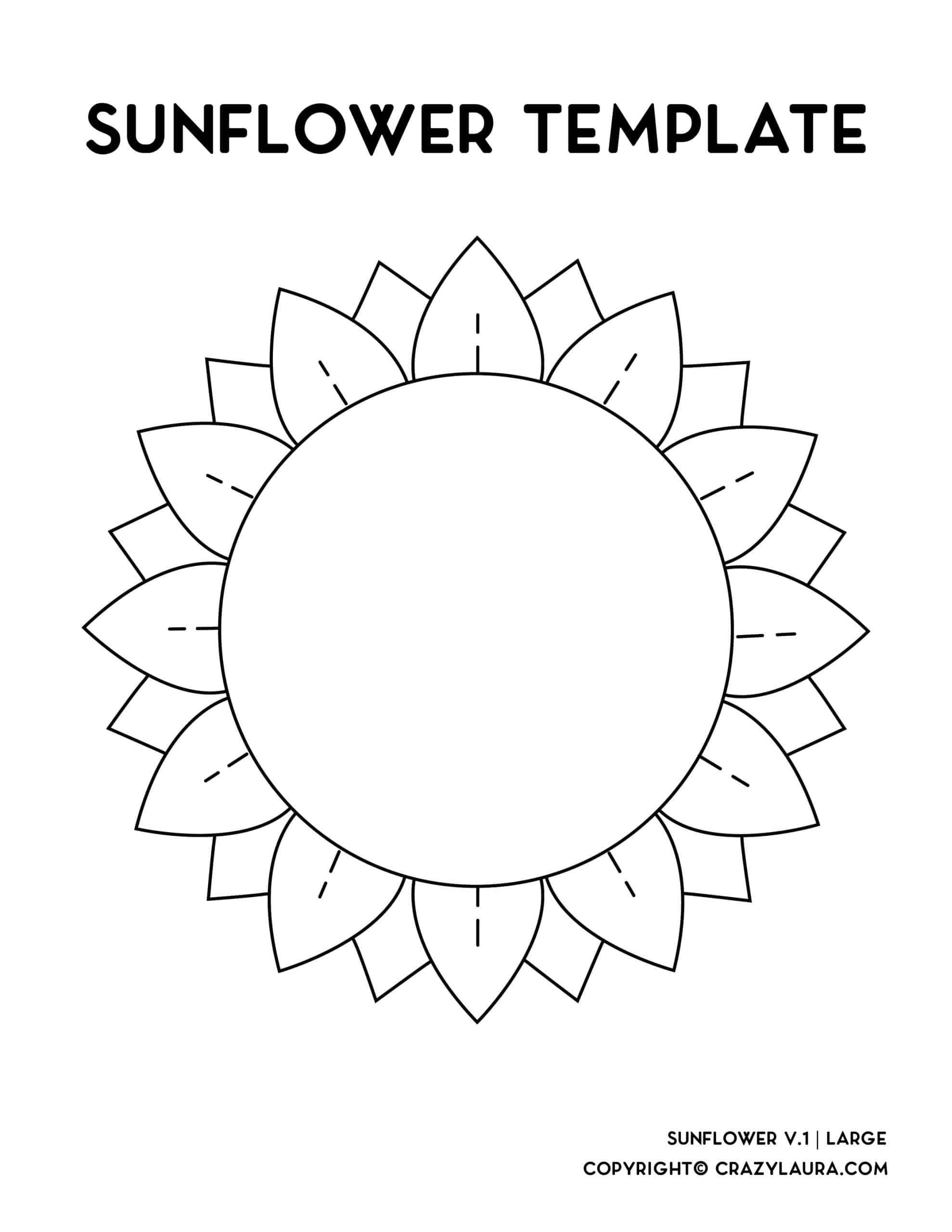 Free Sunflower Template Stencil Outlines Sunflower Template Sunflower Stencil Free Stencils