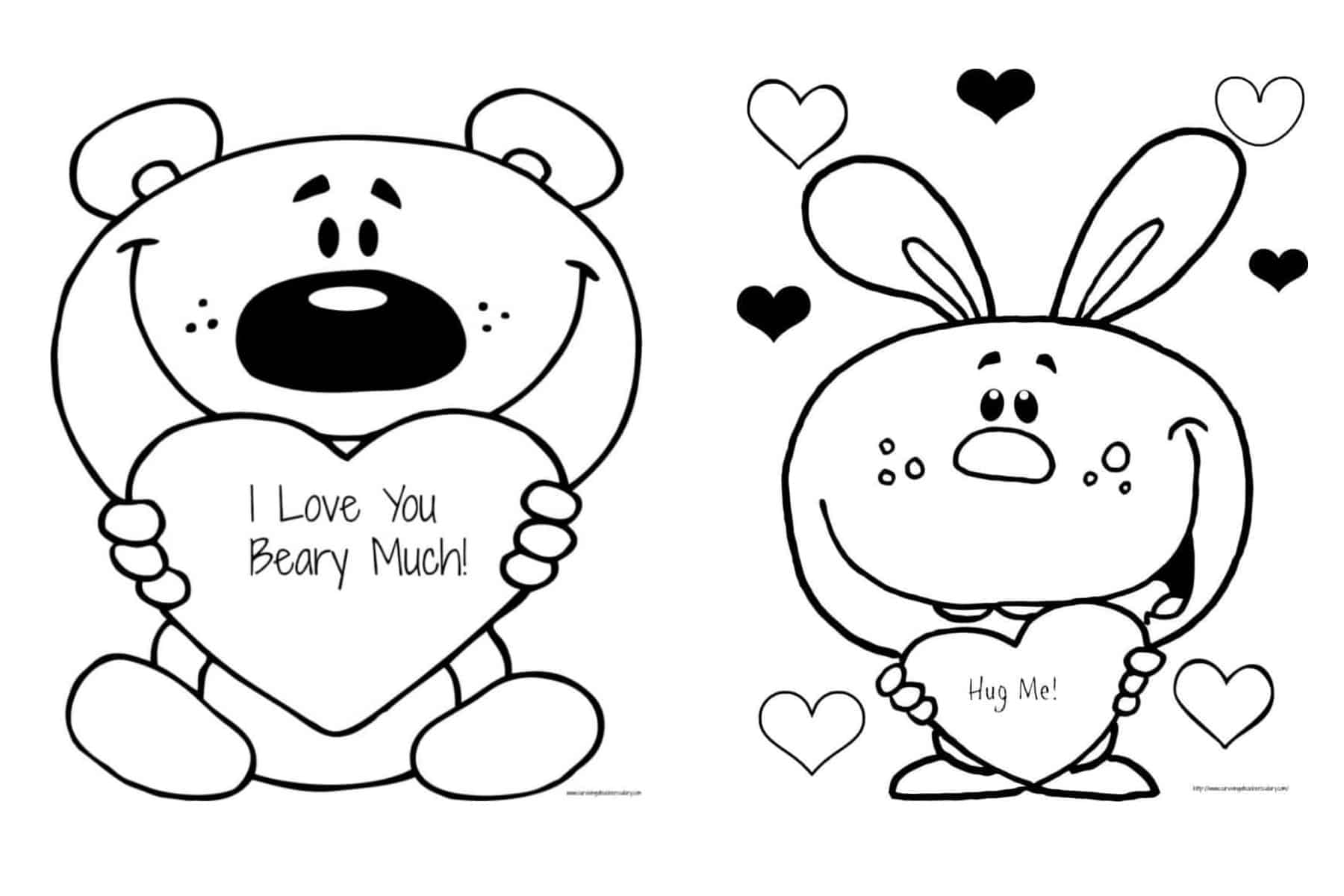 FREE Valentine s I Love You Beary Much Coloring Page Printable