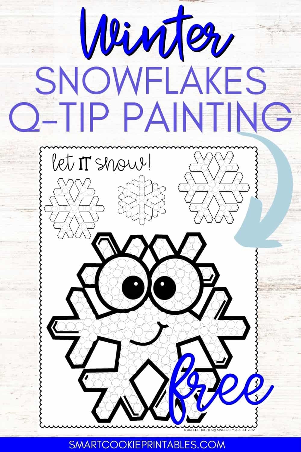 Free Winter Snowflakes Q Tip Painting Printable Smart Cookie Printables
