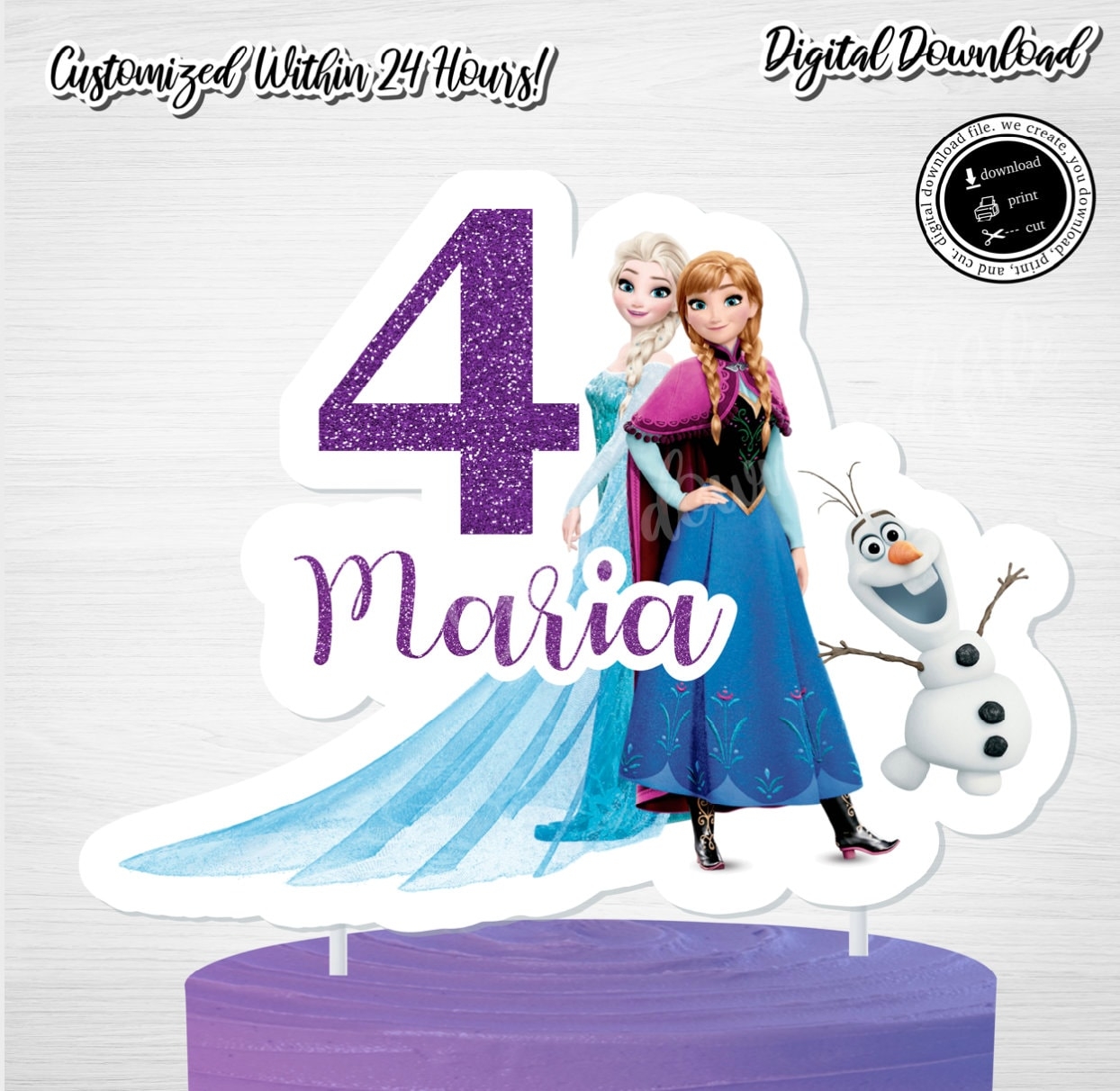 FROZEN Cake Topper Printable Frozen Party Sign Frozen Birthday Frozen Party Sign Frozen Digital Download Frozen Party Frozen Birthday Etsy