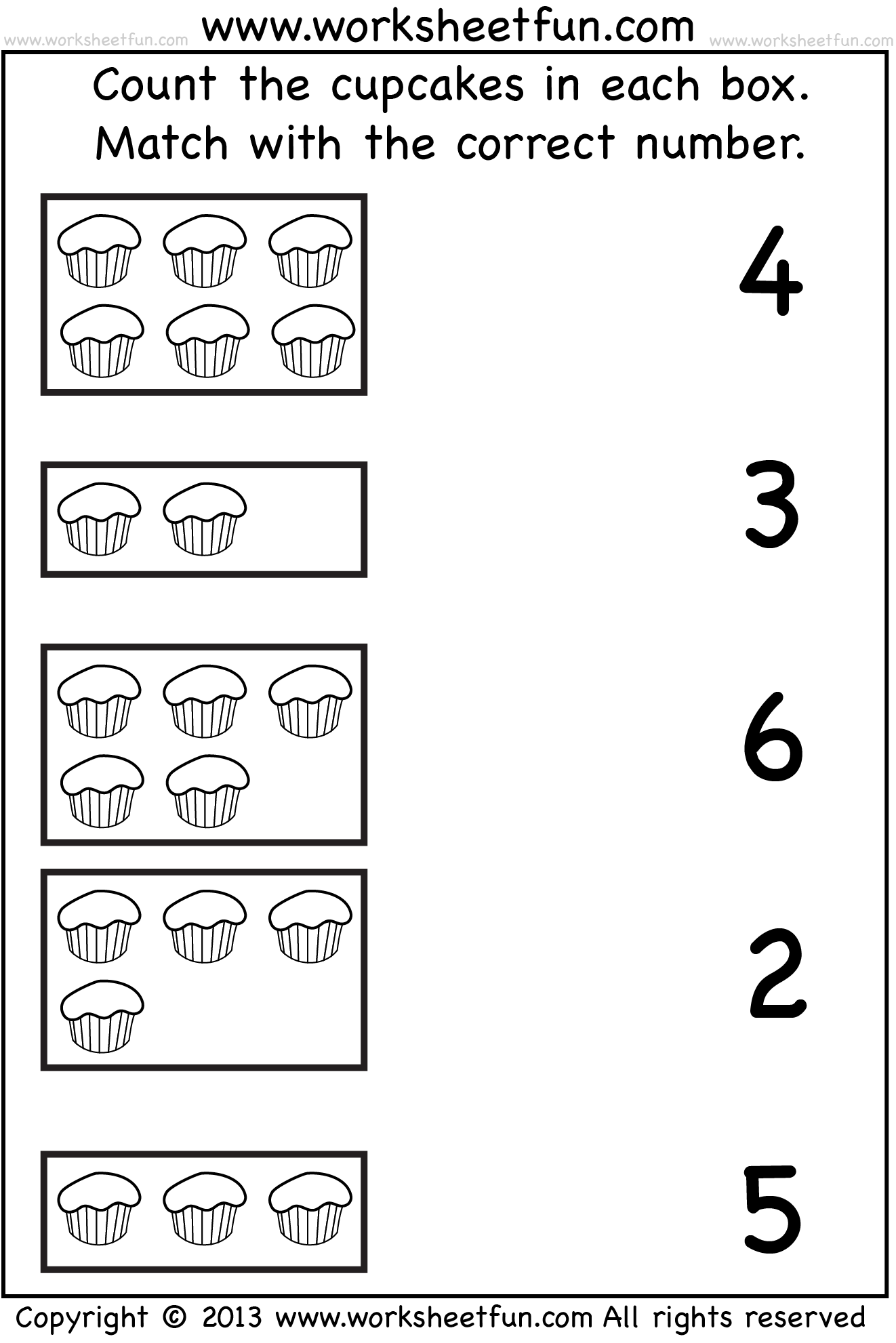 Count And Match Numbers Worksheet Printable