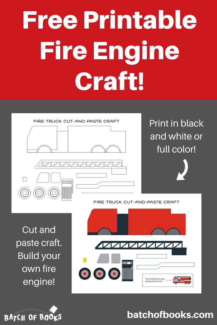 Get A Free Printable Fire Engine Craft Red Wolf Press Fire Engine Craft Fire Prevention Week Truck Coloring Pages