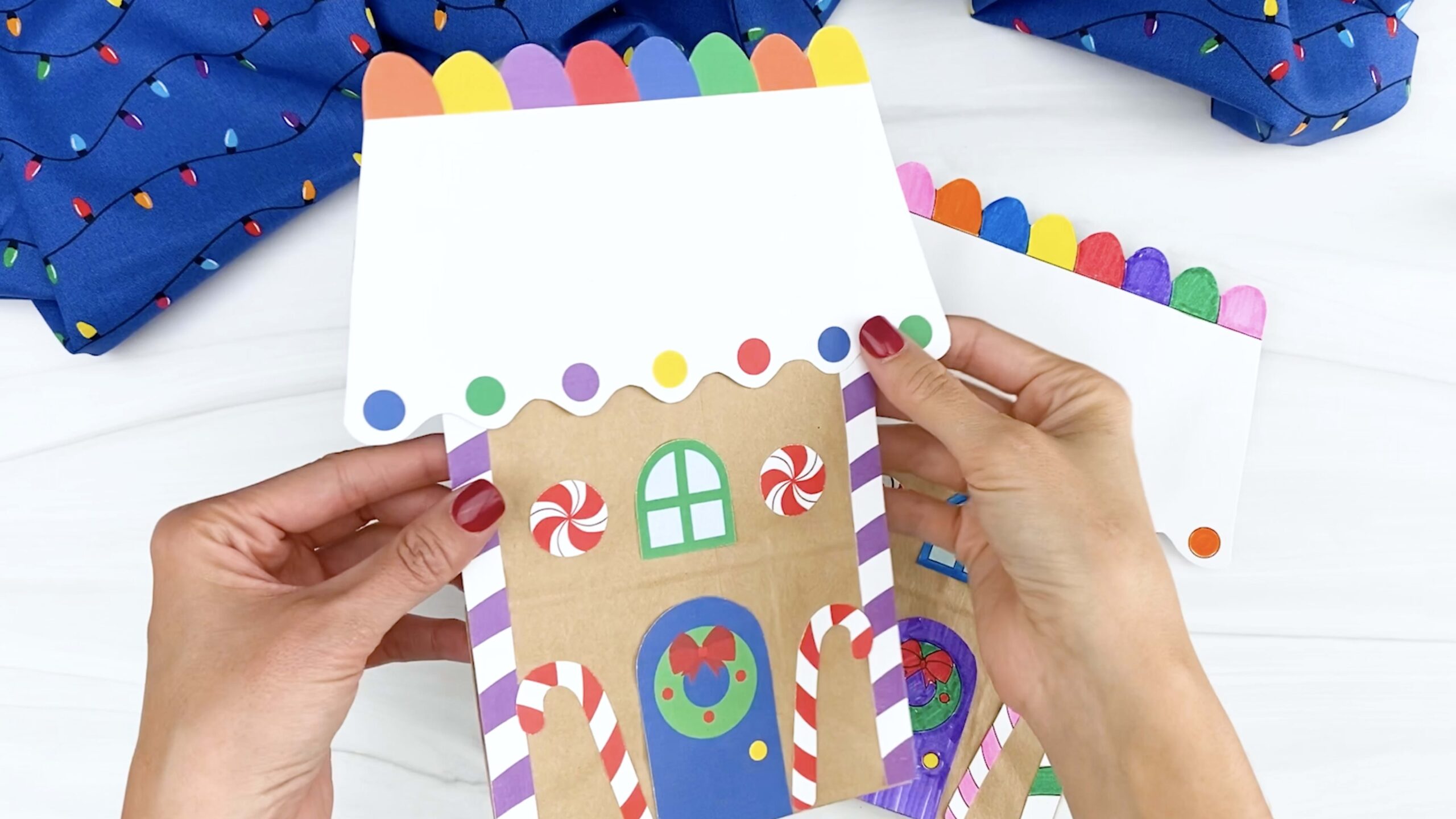 Gingerbread House Paper Bag Craft Free Template 