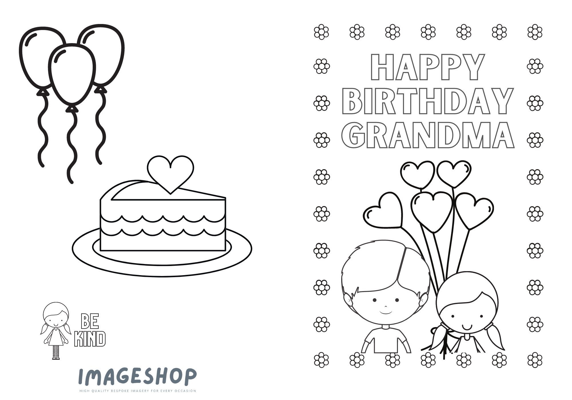 Grandma Birthday Card Happy Birthday Colour In Card Instant Download Printable Card Colouring Card Greeting Card Personalised Card Etsy Norway