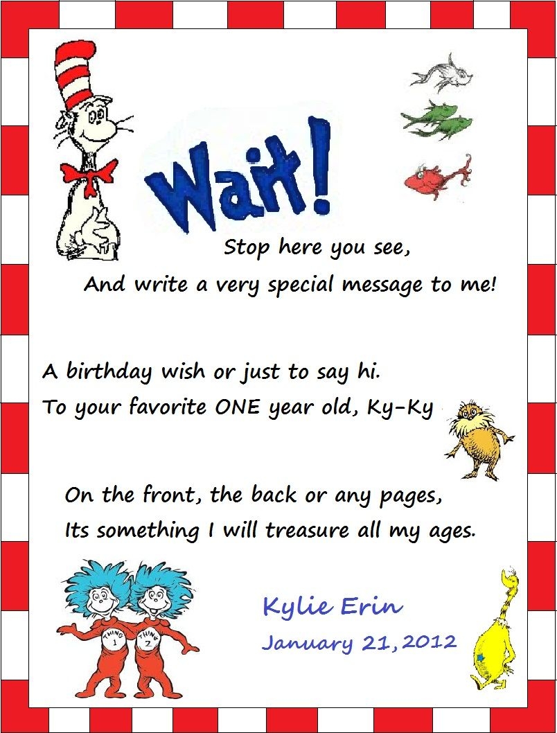 Had This Sign Next To The Dr Seuss Happy Birthday To You Book Everyone Could Sign And Leave A Message Fo Birthday Book Happy Birthday To You Messages For Her