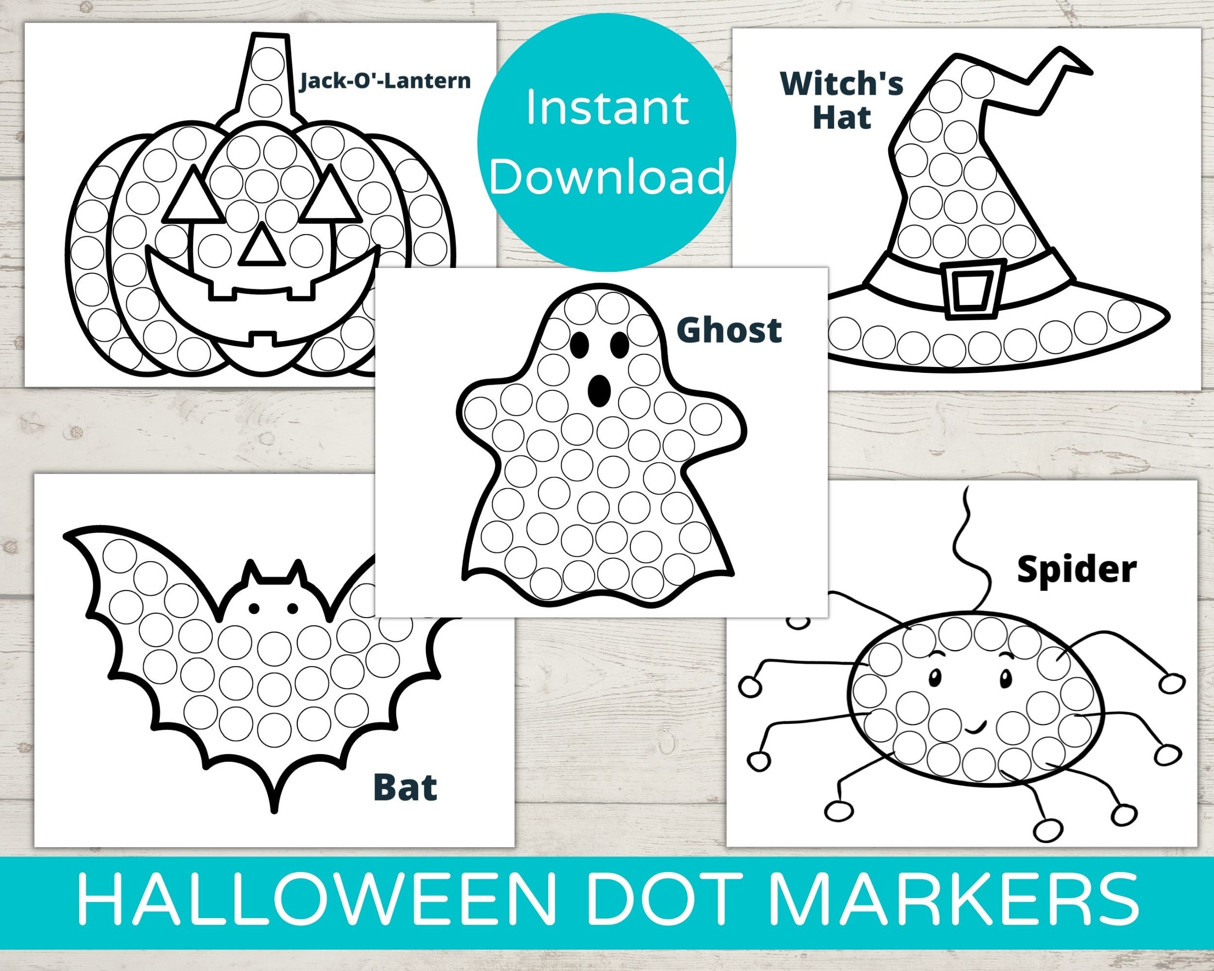 Halloween Dot Marker Printables Do A Dot Printable Toddler Activity Halloween Dot Art Preschool Activity Etsy