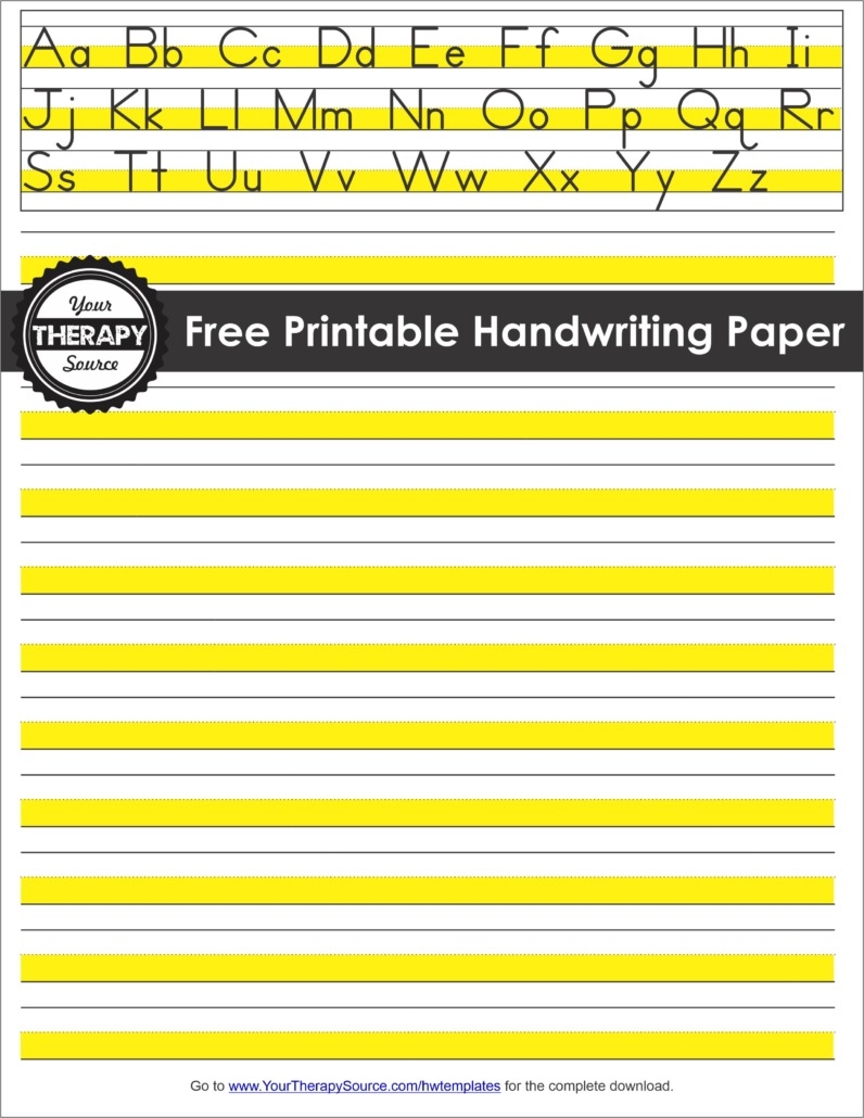 Handwriting Paper Printable FREE Your Therapy Source