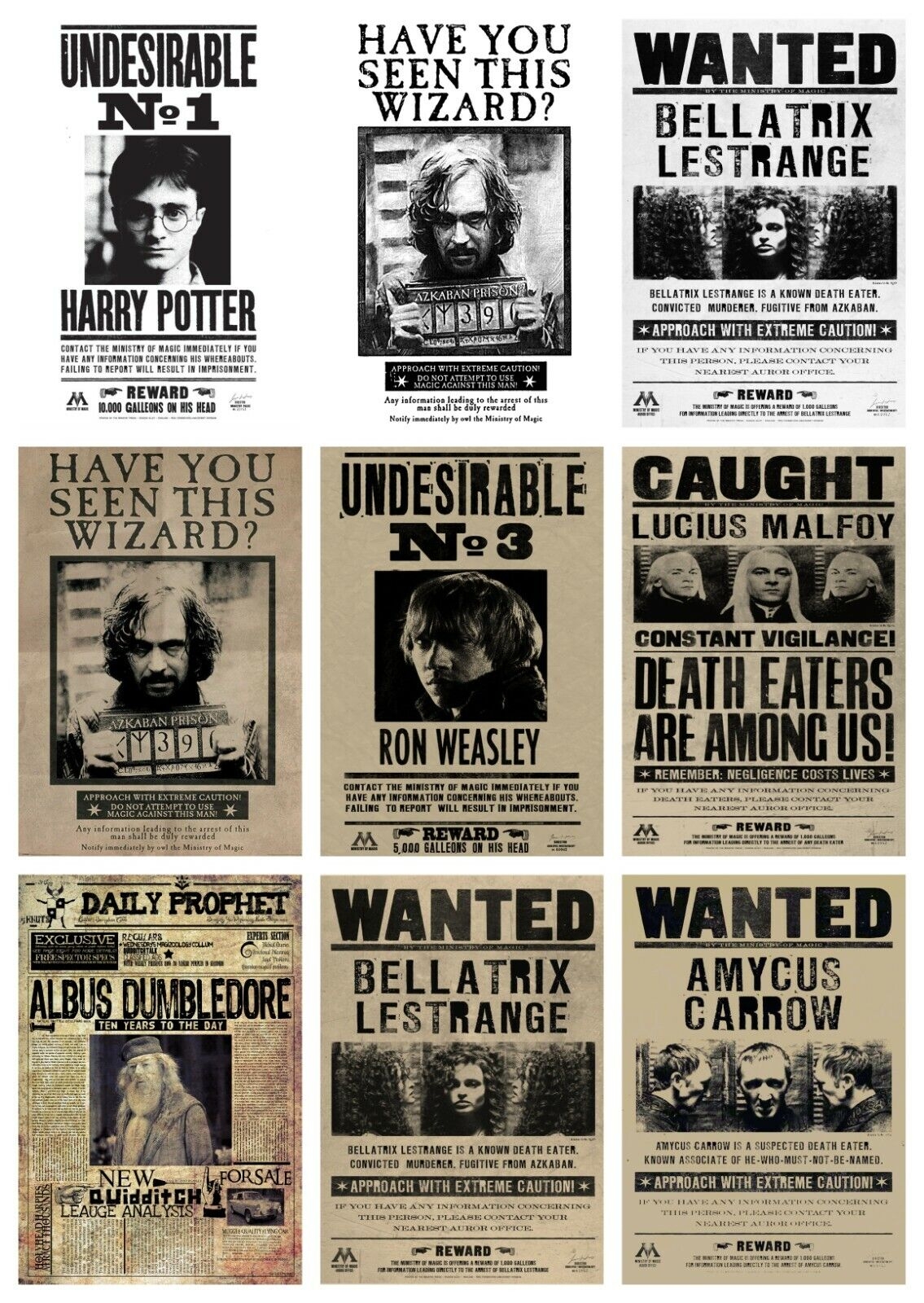 Harry Potter Wanted Signs Printable