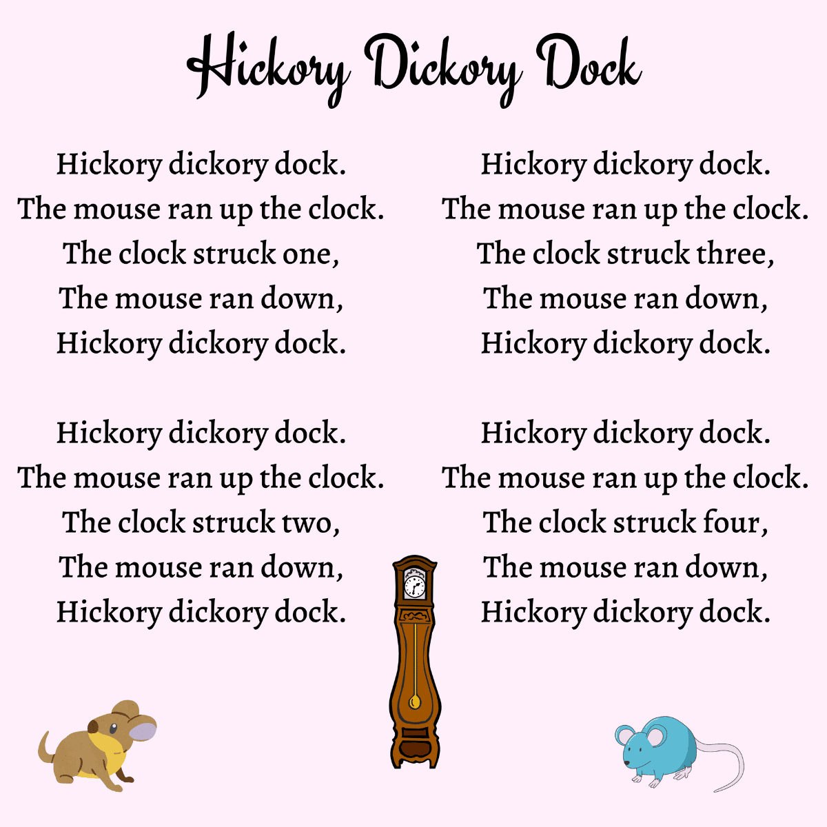 Hickory Dickory Dock Printable Lyrics Origins And Video