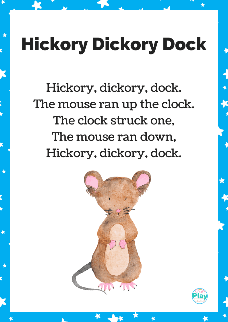 Hickory Dickory Dock Song And Activity Ideas Craft Play Learn