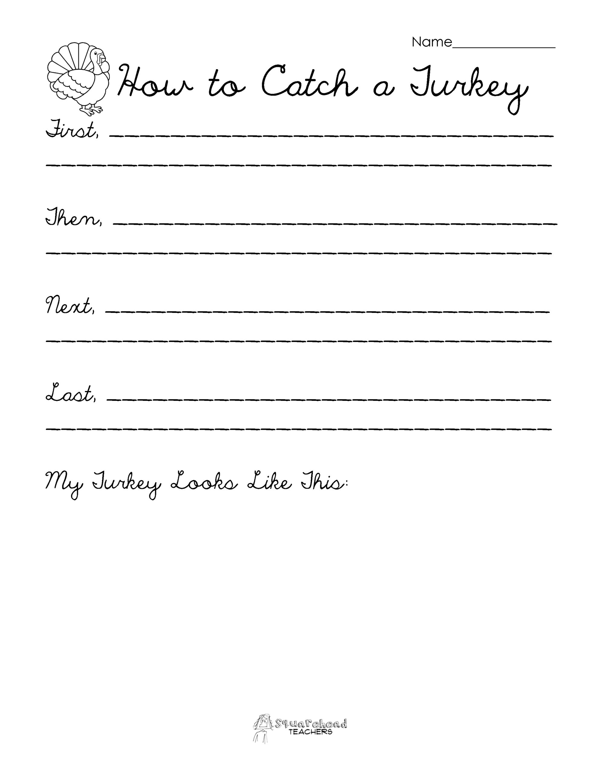 How To Catch A Turkey Thanksgiving Writing Project For Kids Squarehead Teachers