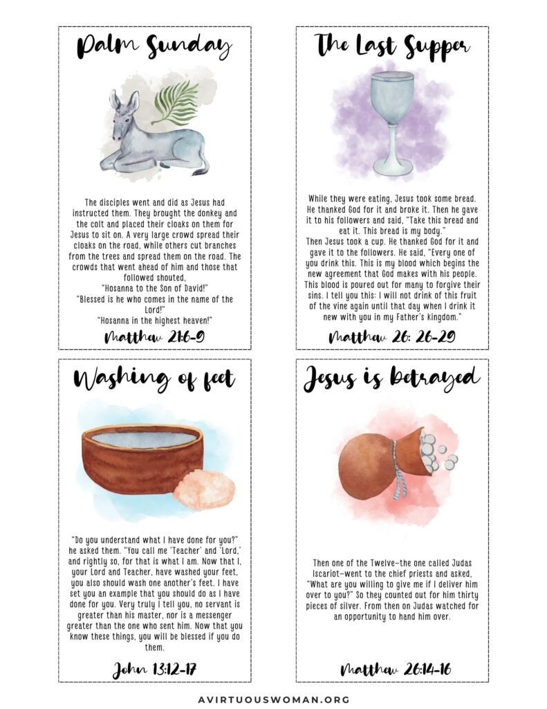 How To Teach Children The Easter Story Printable Story Cards