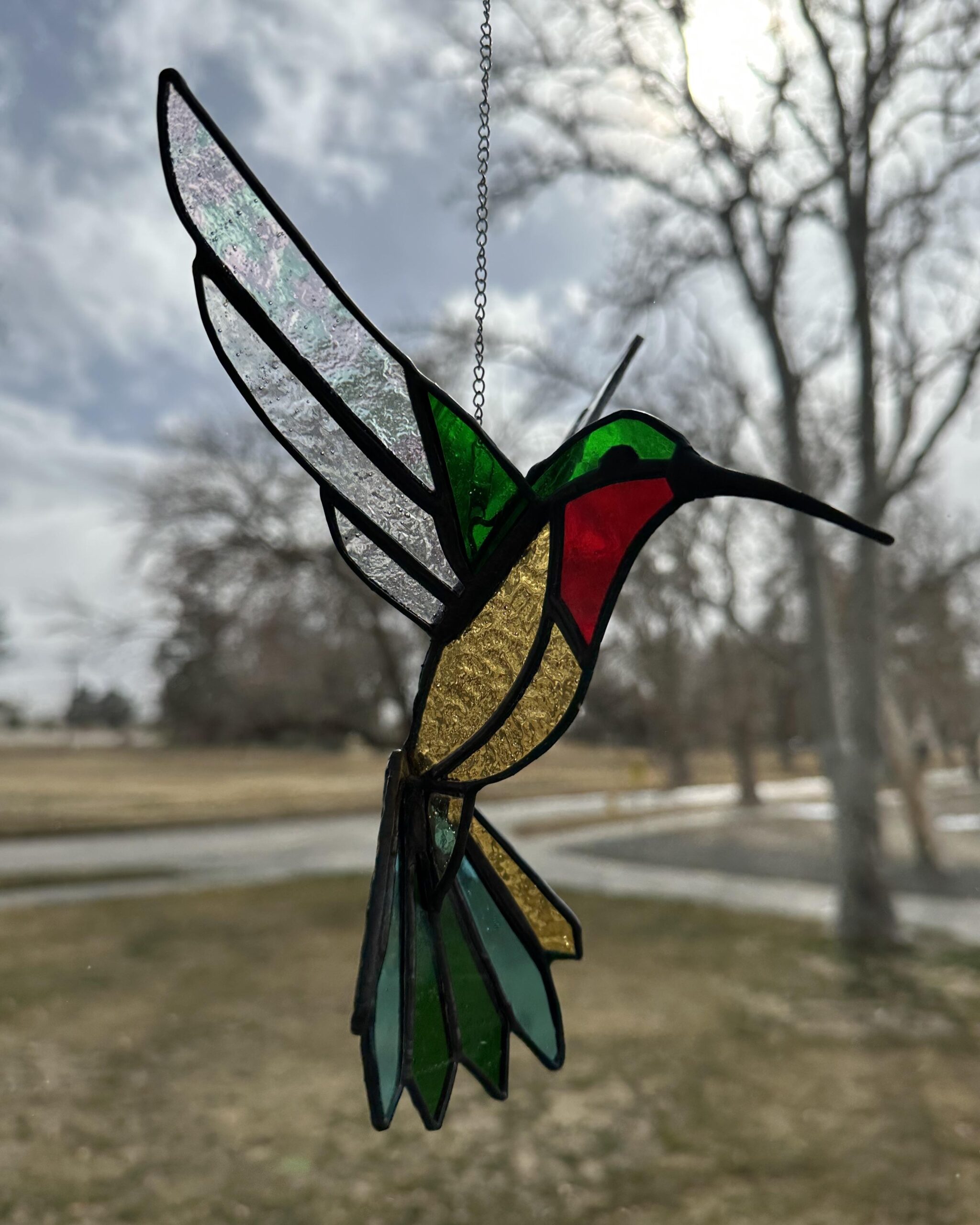 Hummingbird Trickiest Piece I ve Done So Far Pattern From Spectrum Glass R StainedGlass