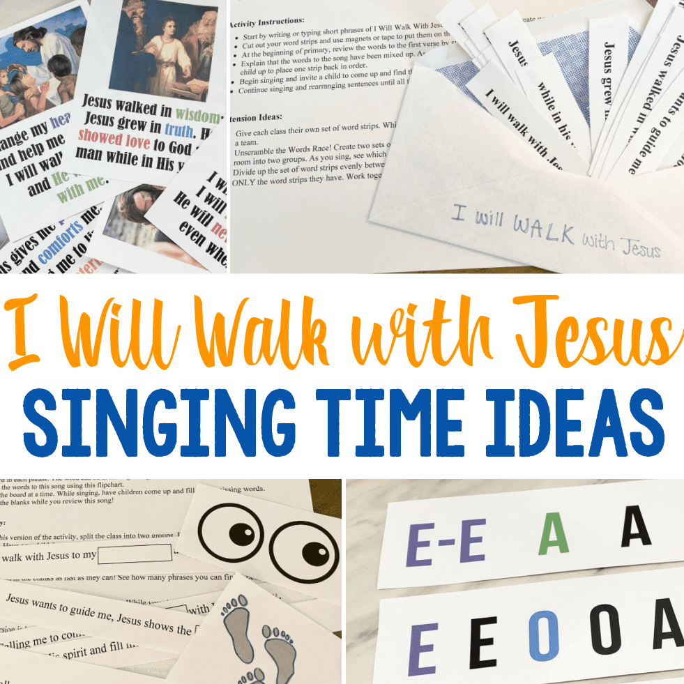 I Will Walk With Jesus Flip Chart Lyrics Primary Singing