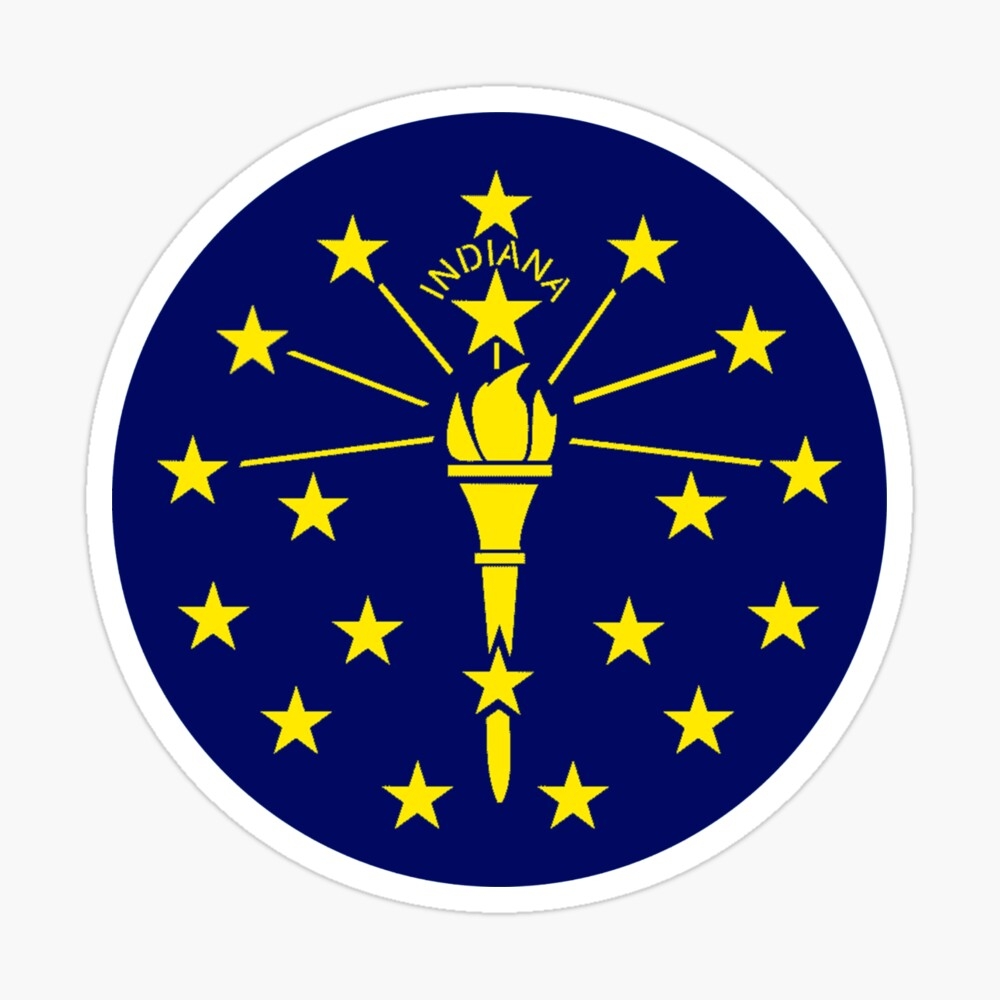 Indiana State Flag Circle Flag Art Board Print For Sale By Hoosier Redbubble