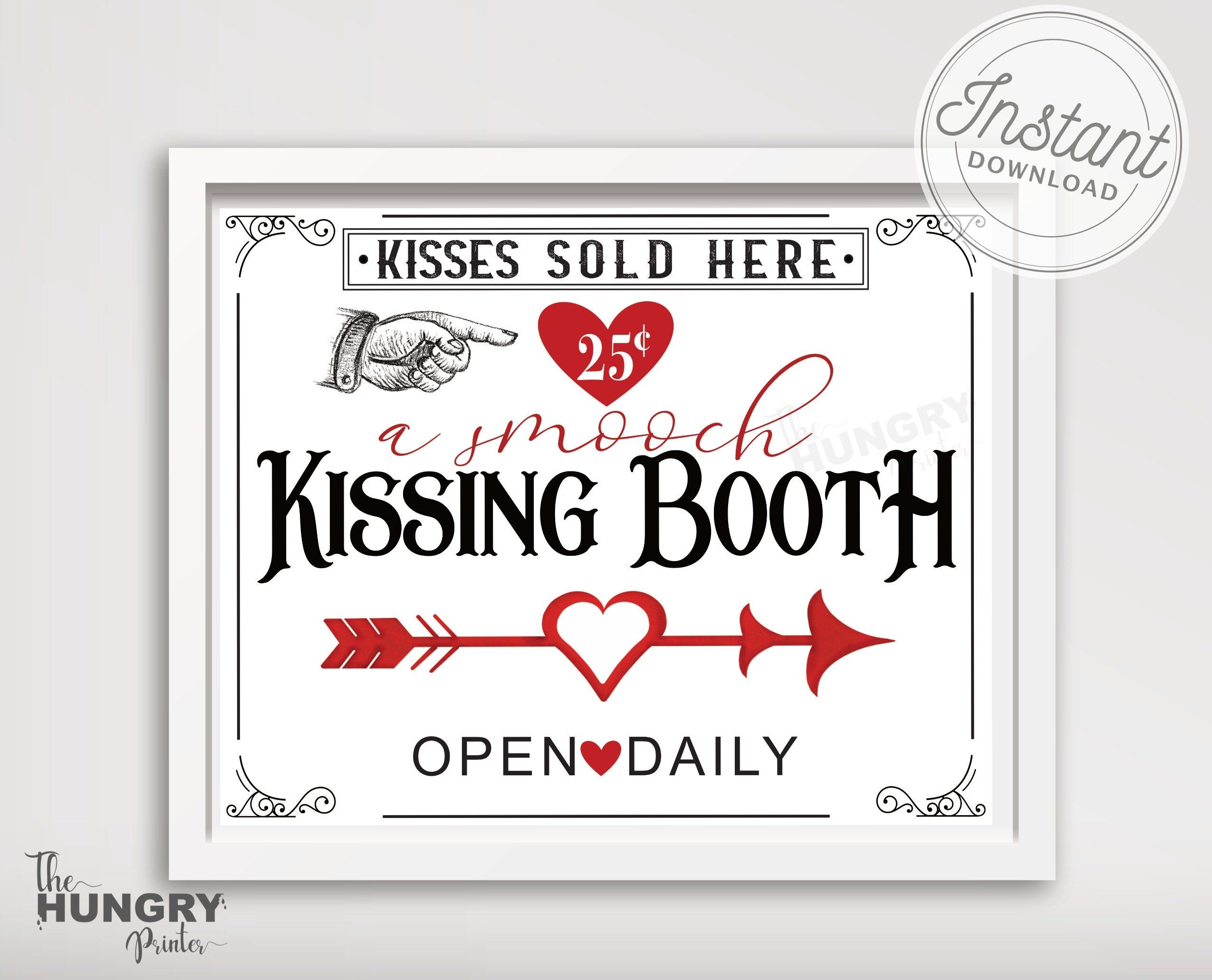 Kissing Booth Sign Printable Valentine Art Kissing Booth Prop Valentine s Day Kissing Booth Kissing Booth Art Valentine s Day Decor Etsy Printable Valentine Art Writing Paper Printable Stationery Kissing Booth
