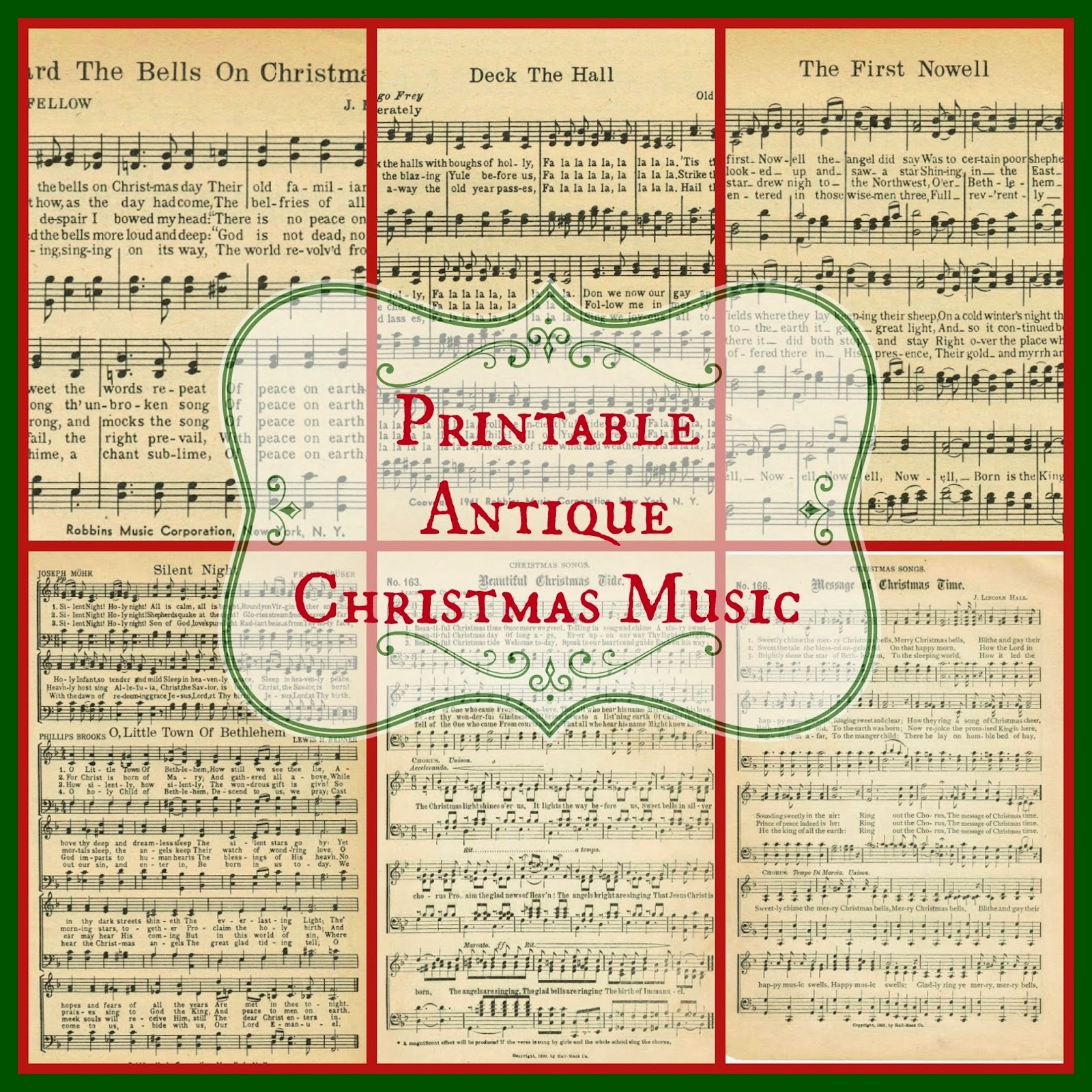 Old Fashioned Free Printable Vintage Christmas Sheet Music
