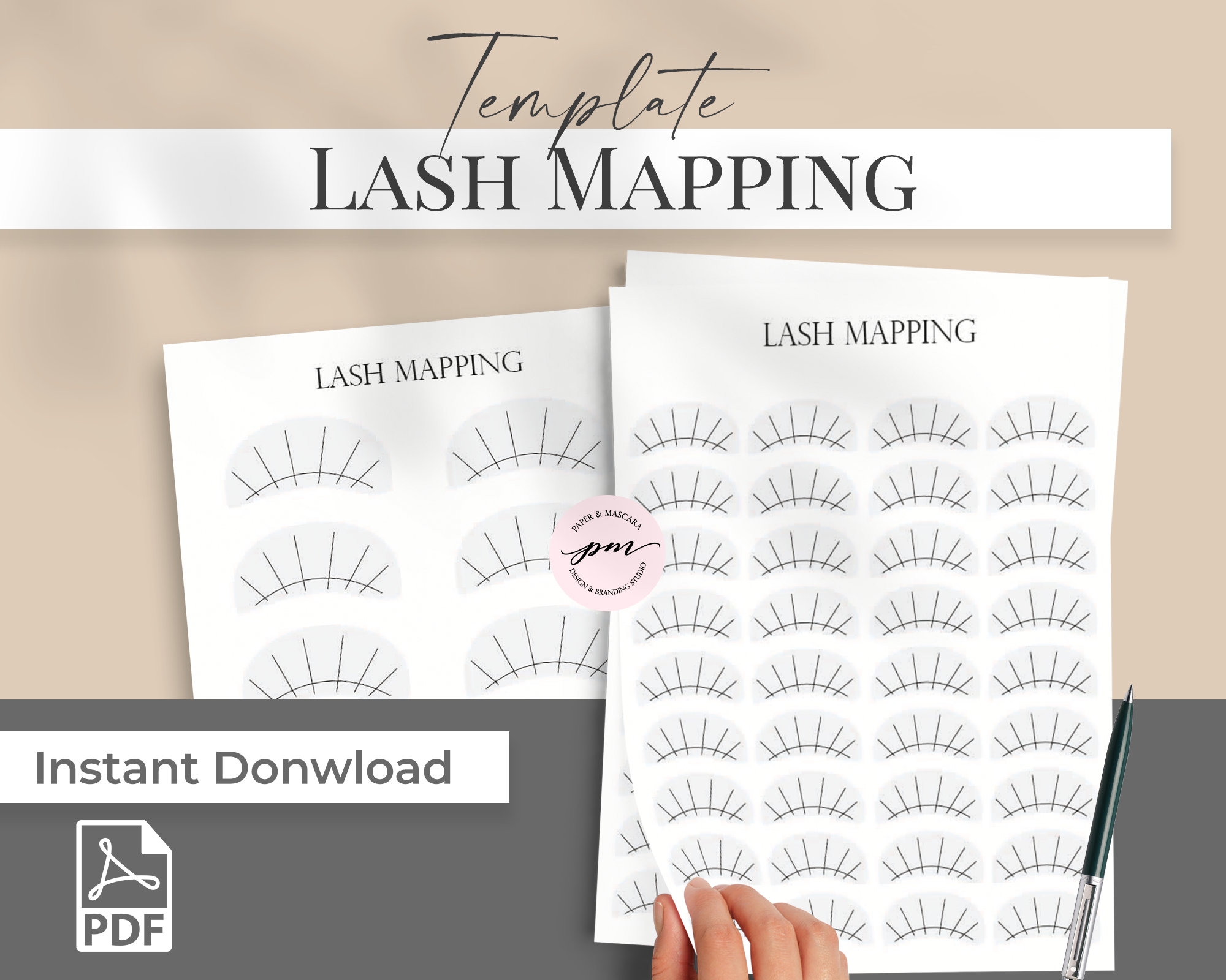 Lash Map Sheets Printable Lash Mapping Sheets Eyelash Extensions Form Etsy