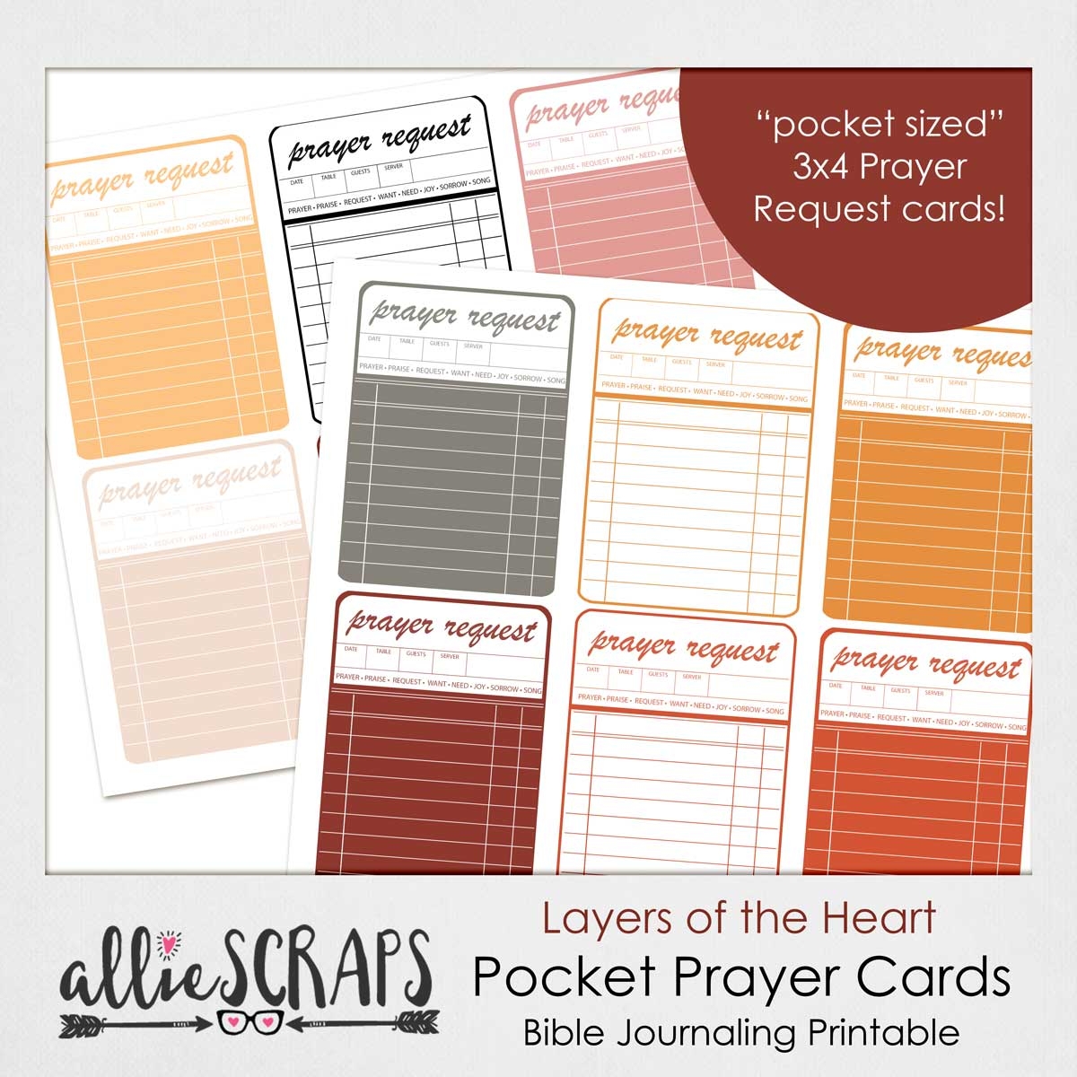 Layers Of The Heart Pocket Prayer Cards Printable AllieScraps SHOP 