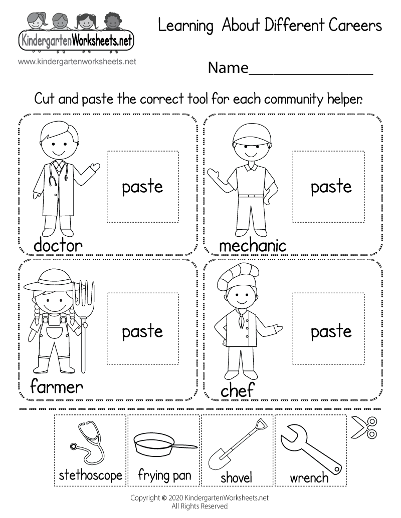 Printable Main Categories Of Kindergarten Worksheets