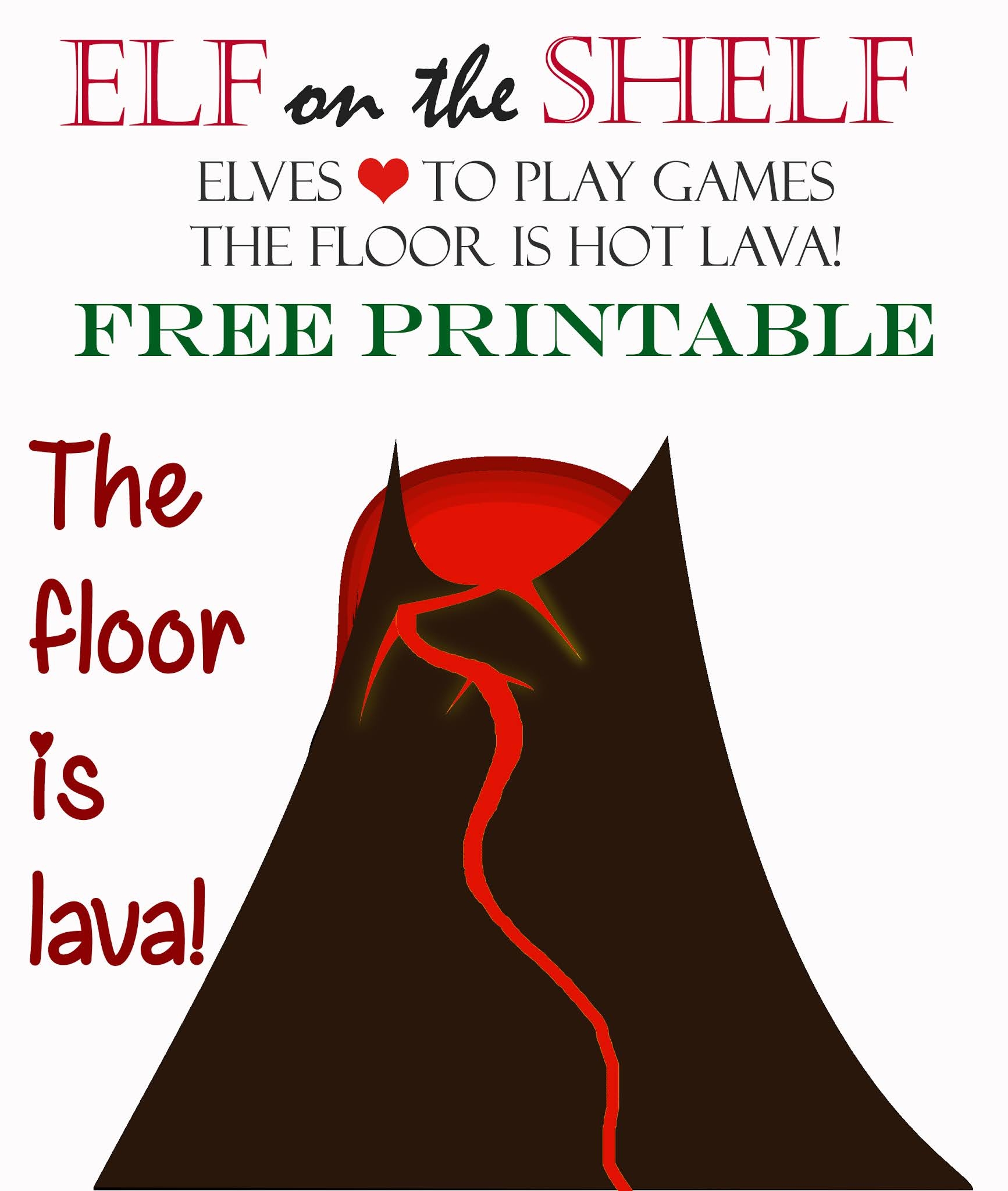 Learning As I Sew bake Cut And Create Elf On The Shelf The Floor Is Lava Free Printable