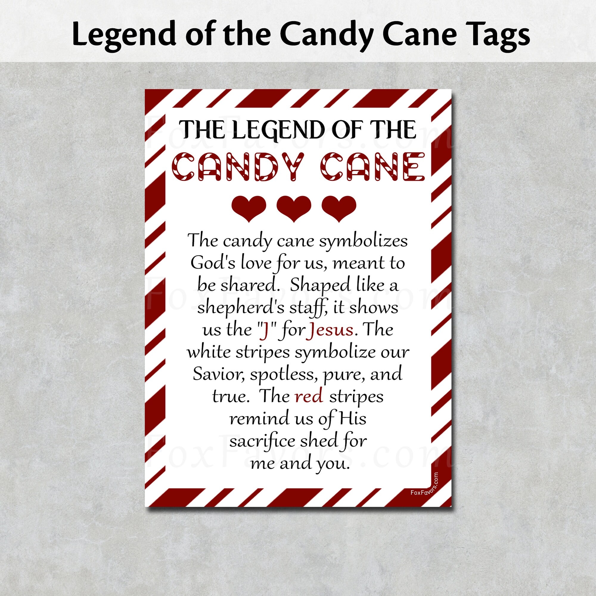 Legend Of The Candy Cane Printable Tag Candy Cane Poem Christmas Tags Treat Tag Candy Cane Tag Christian Treat Tag Meaning Of Christmas Etsy