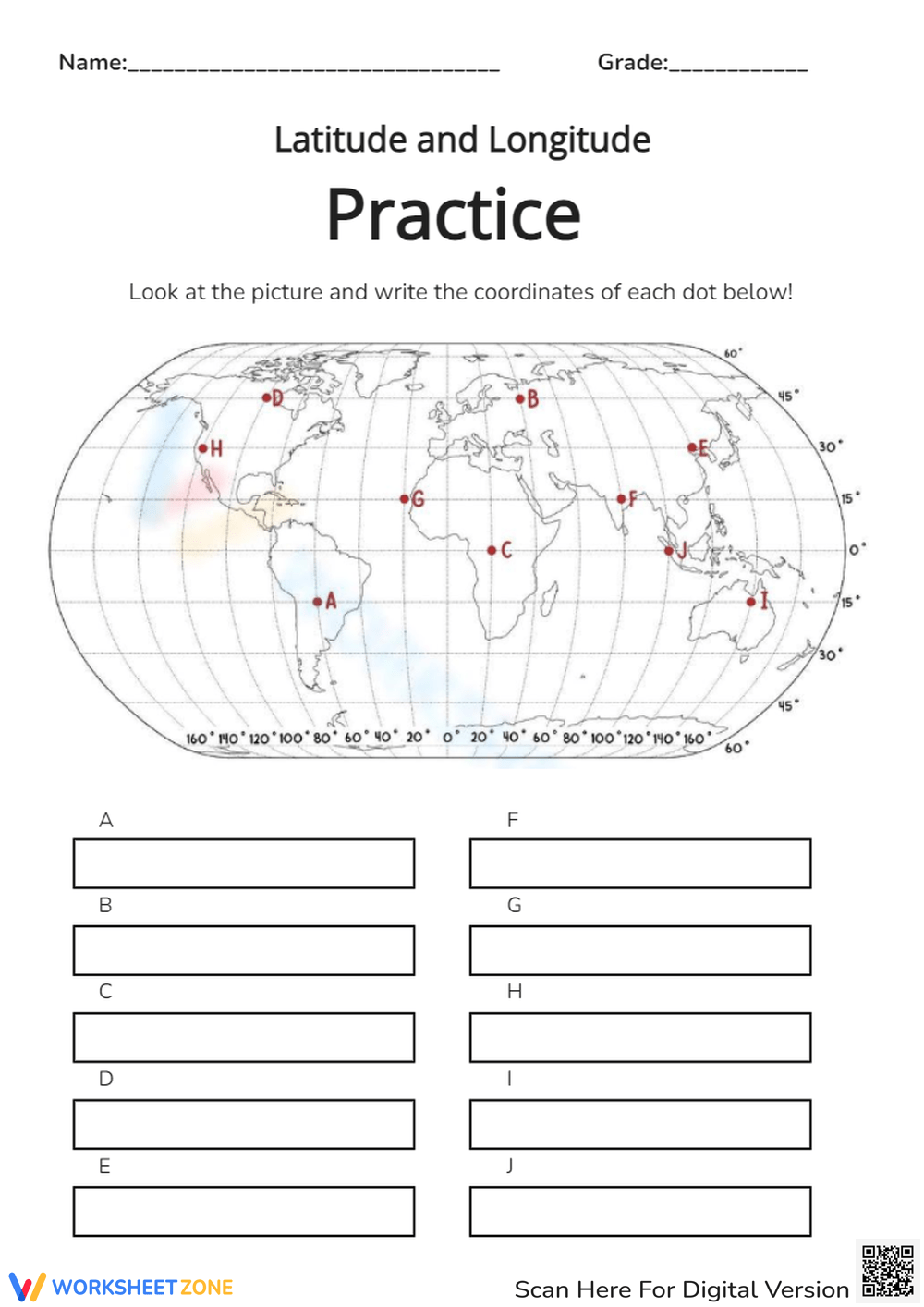 Longitude Worksheet Collection For Teaching Learning