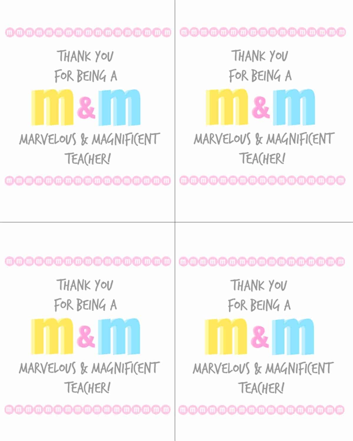 Printable M&M Sayings