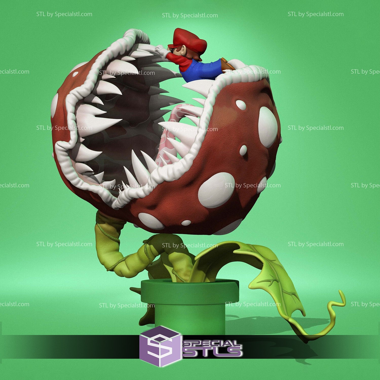 Mario Bros Vs Piranha Plant STL Files 3D Printable SpecialSTL