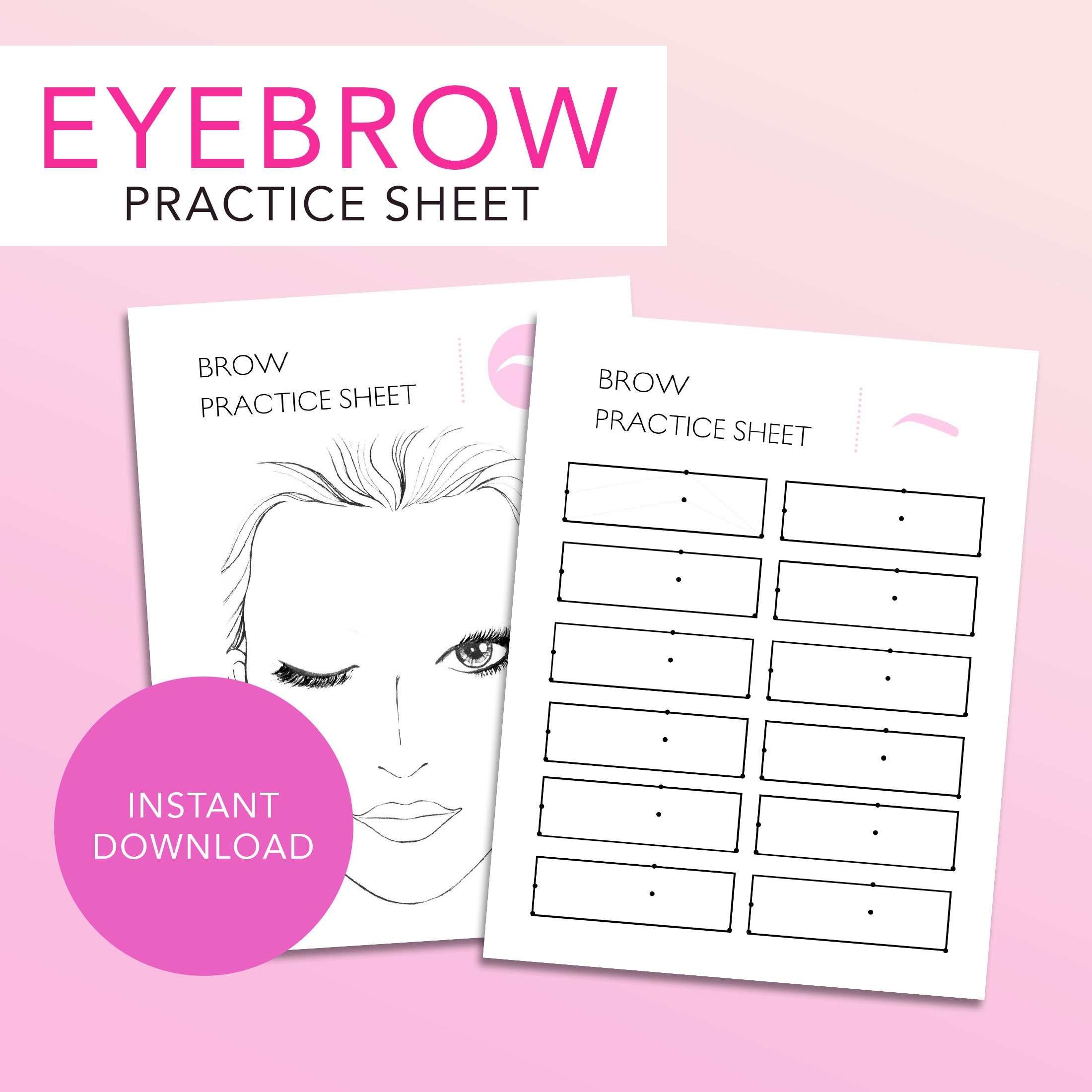Microblading Brow Practice Forms Instant Download Printable Forms Microblading Forms Etsy