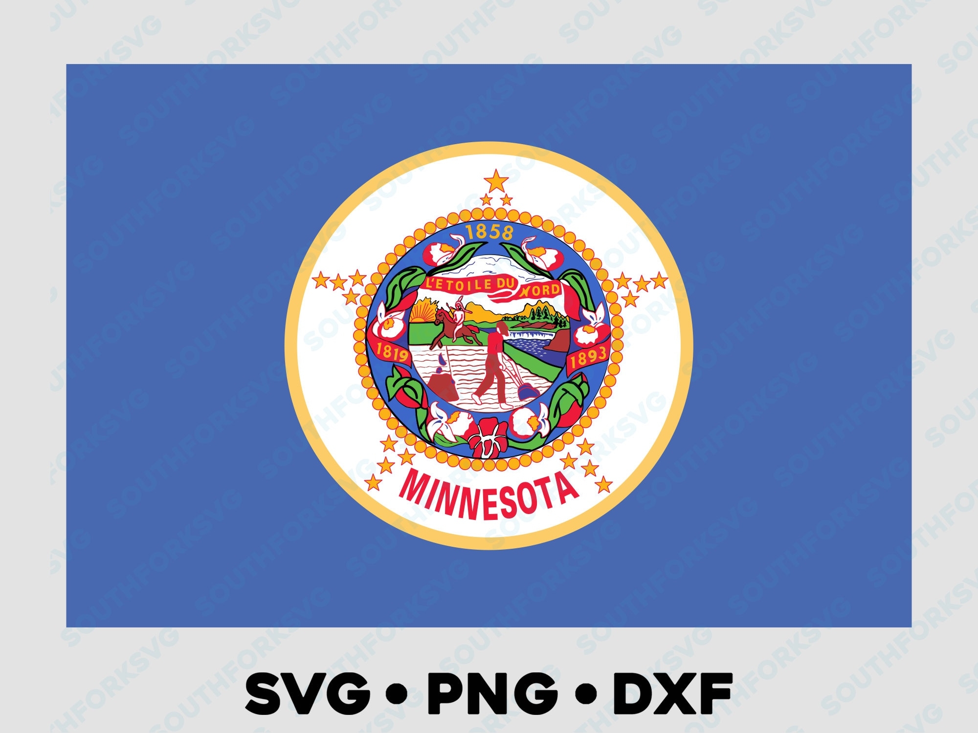Minnesota State Flag Svg Png Dxf Vector Graphic Design Digital File U S 50 State Flags USA America United States Flags Etsy