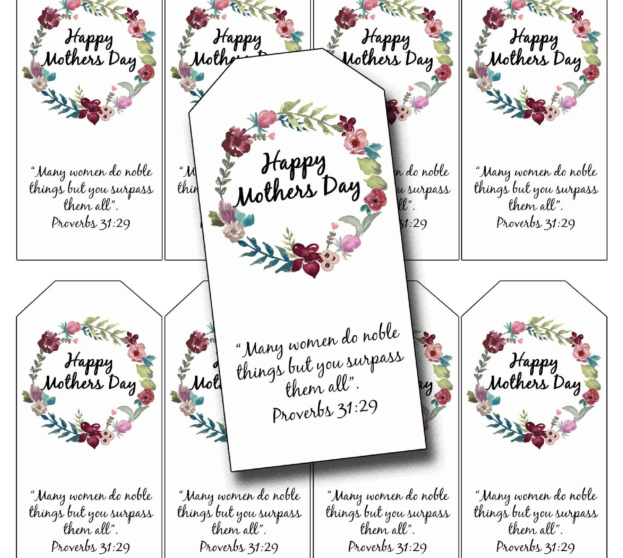 Mothers Day Tags Editable Printable Gift Tags Digital Instant Download Women s Ministry Tags Floral Proverbs Custom Order Etsy