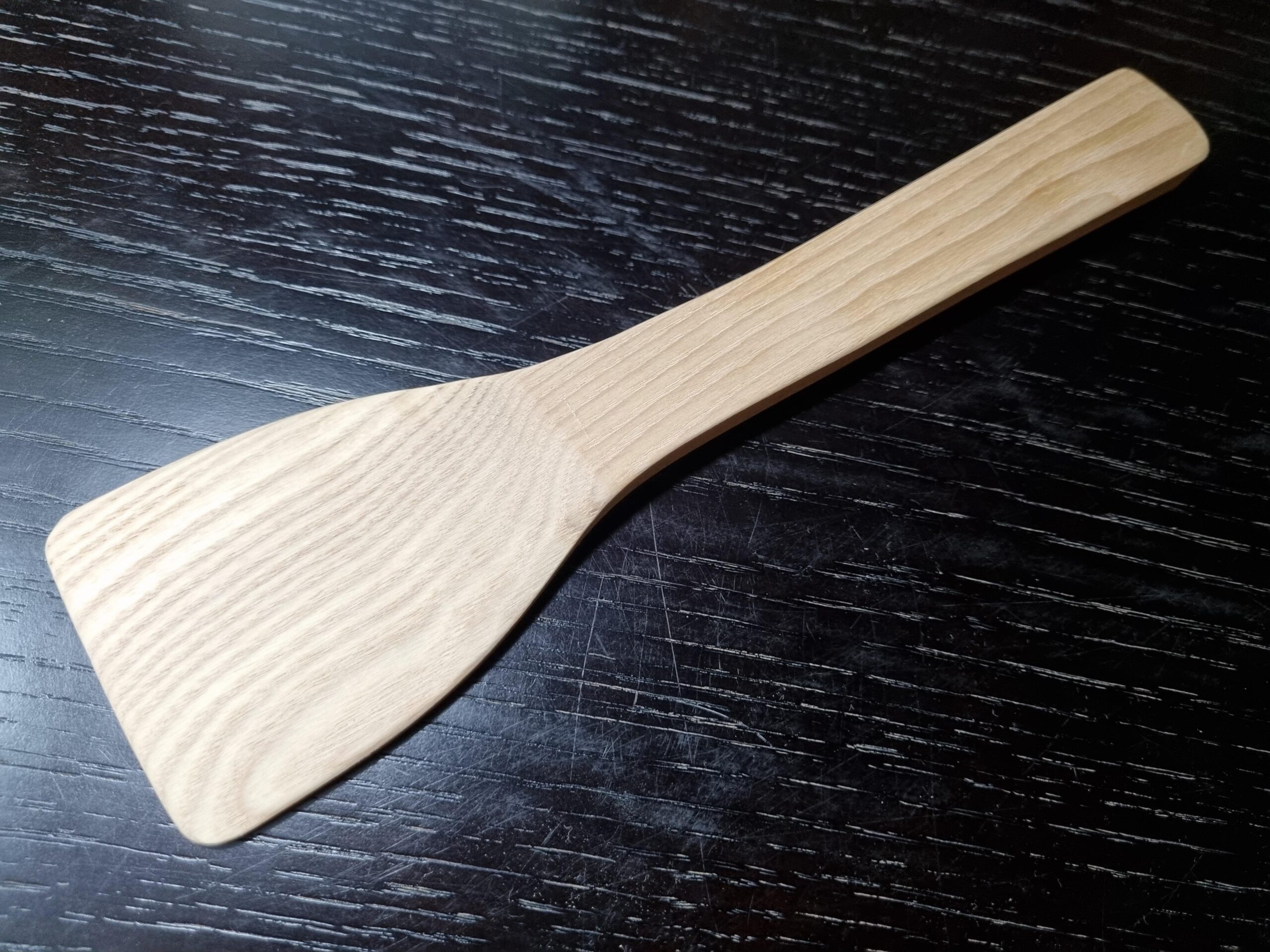 My First Spatula Made A Template From My Existing Bamboo And Cut This American Ash Out On The Bandsaw Shaped And Refined On My Disc And Belt Sander R BeginnerWoodWorking