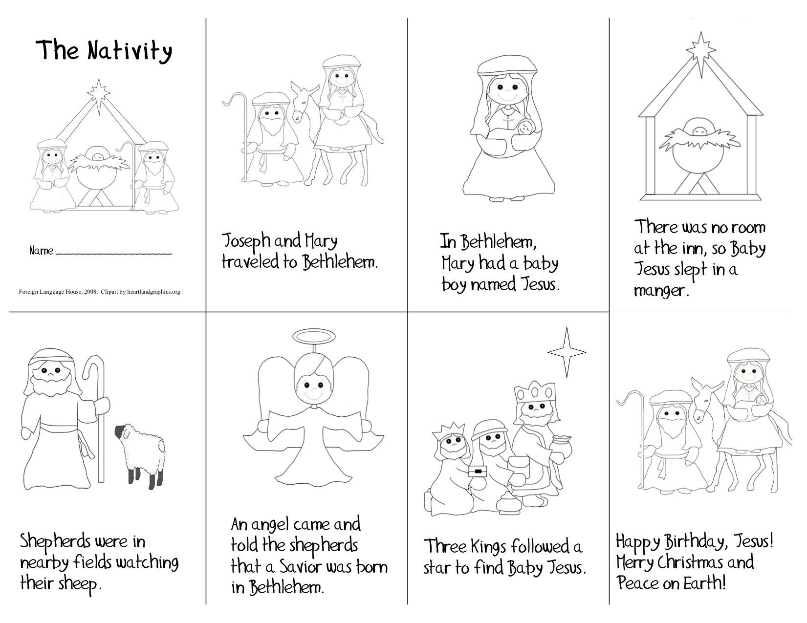 Nativity Printable Mini Book The Nativity Story Nativity Story Printable Nativity Coloring Pages