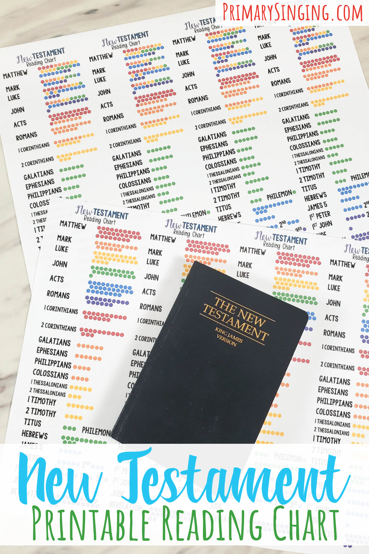 New Testament Reading Chart Bookmark PDF Primary Singing