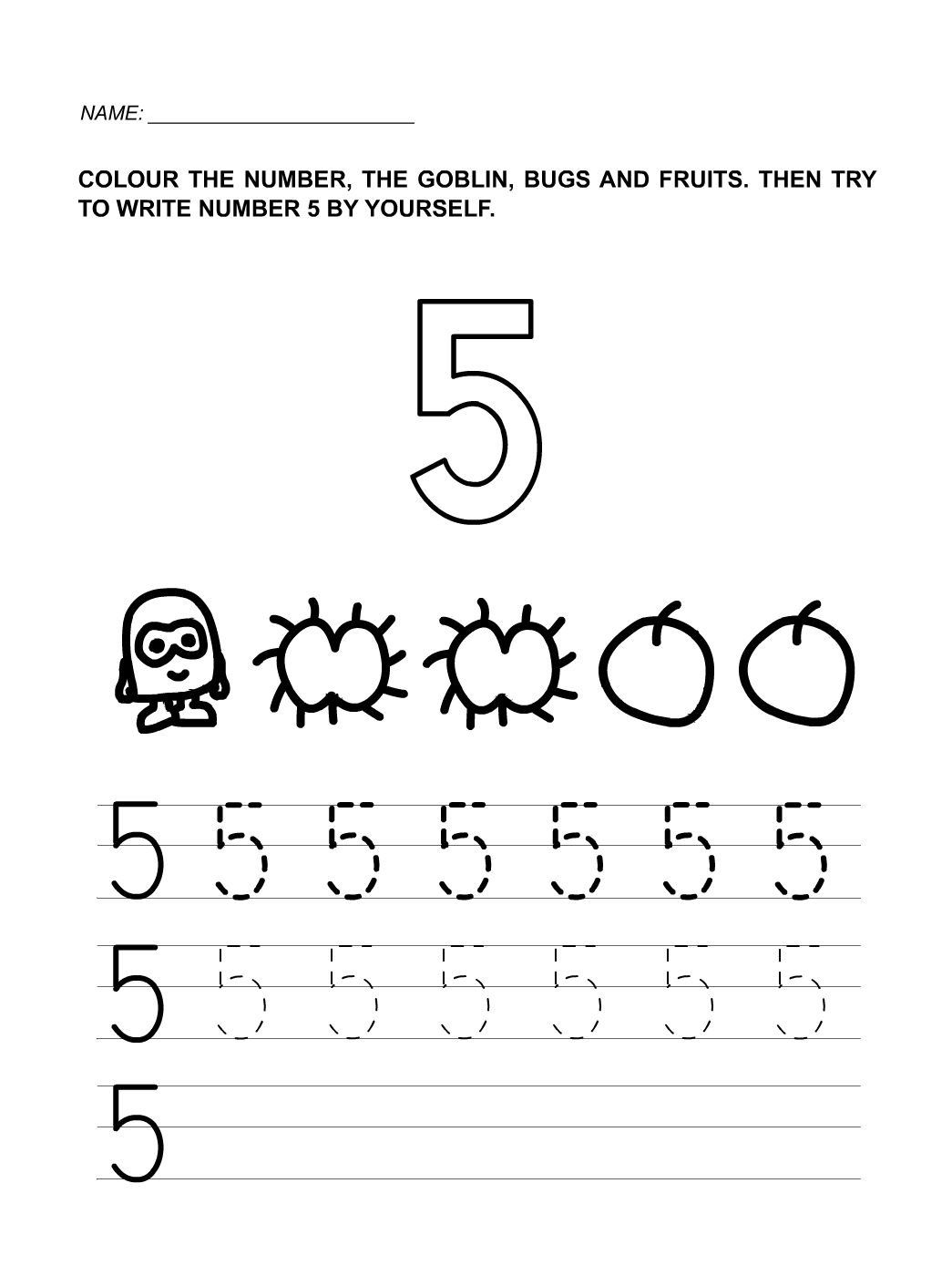 Number 5 Worksheets For Children Activity Shelter Numbers Preschool Writing Numbers Preschool Worksheets