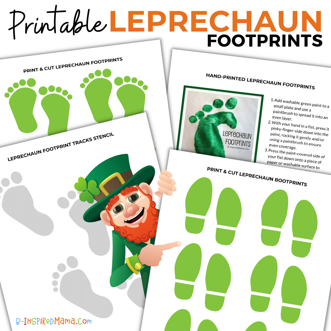Painted Printable Leprechaun Footprints For St Patricks Day B Inspired Mama