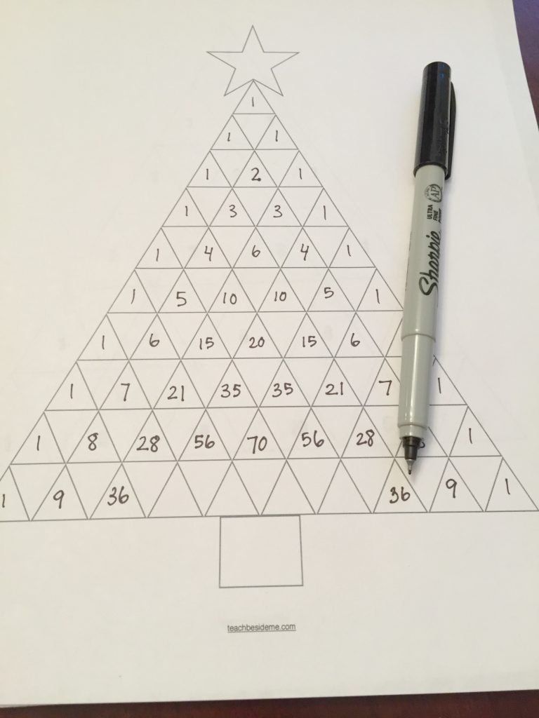 Pascal s Triangle Christmas Tree Math Teach Beside Me