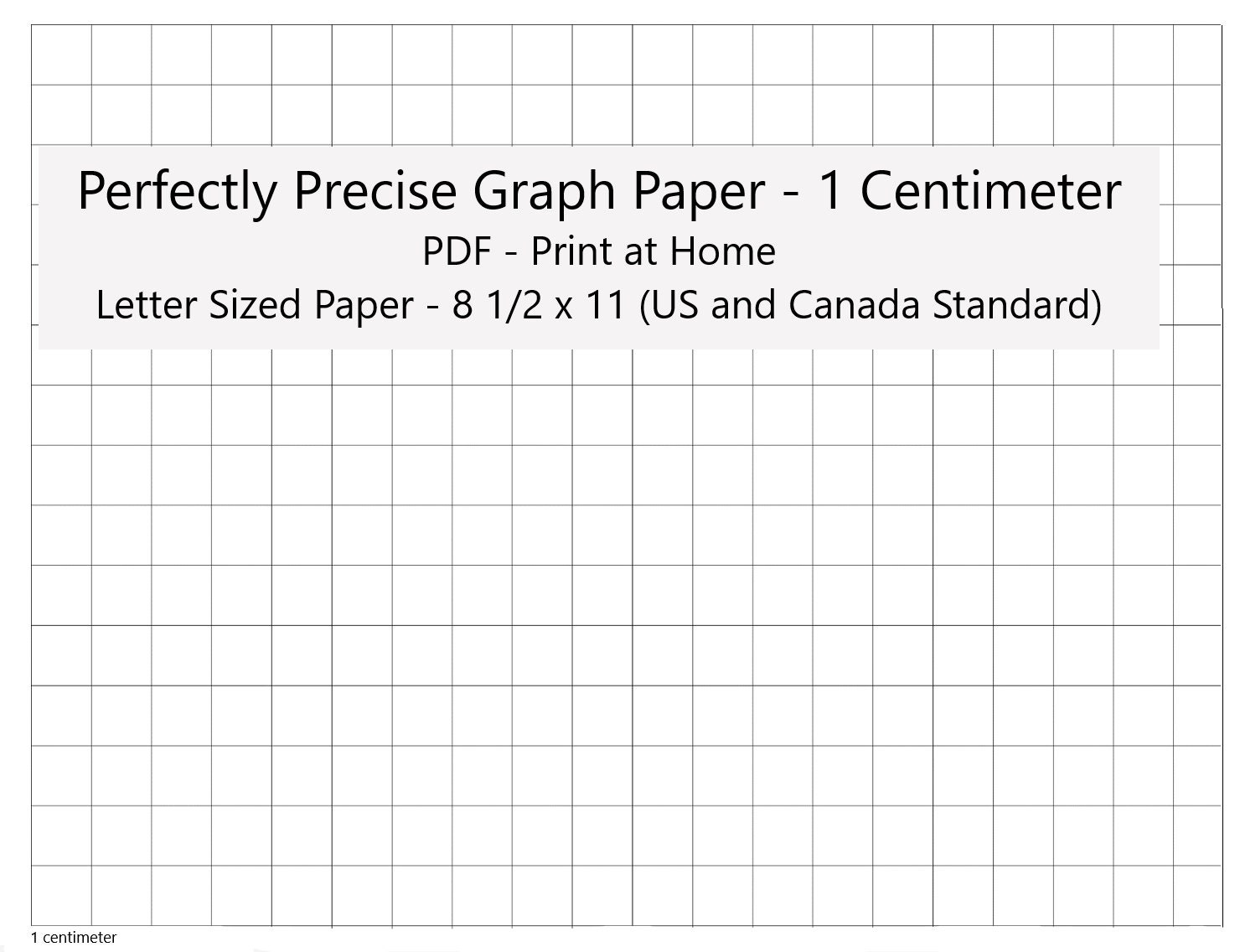 Perfectly Scaled And Precise Printable Graph Paper 1 Centimeter Square Metric Etsy Finland
