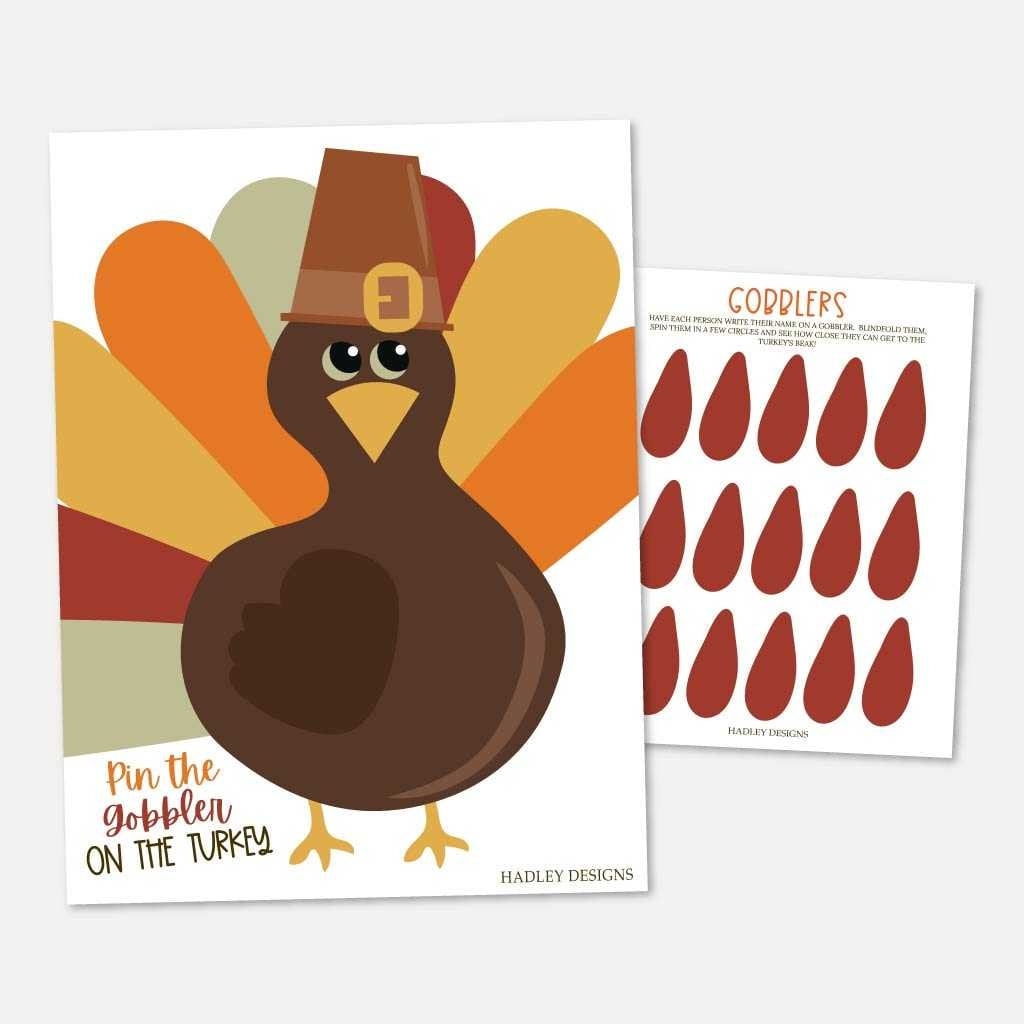 Pin The Gobbler Game Template Digital Pin The Tail Thanksgiving Game Pin The Turkey Game Printable Fall Games Kids Games For Kids Etsy