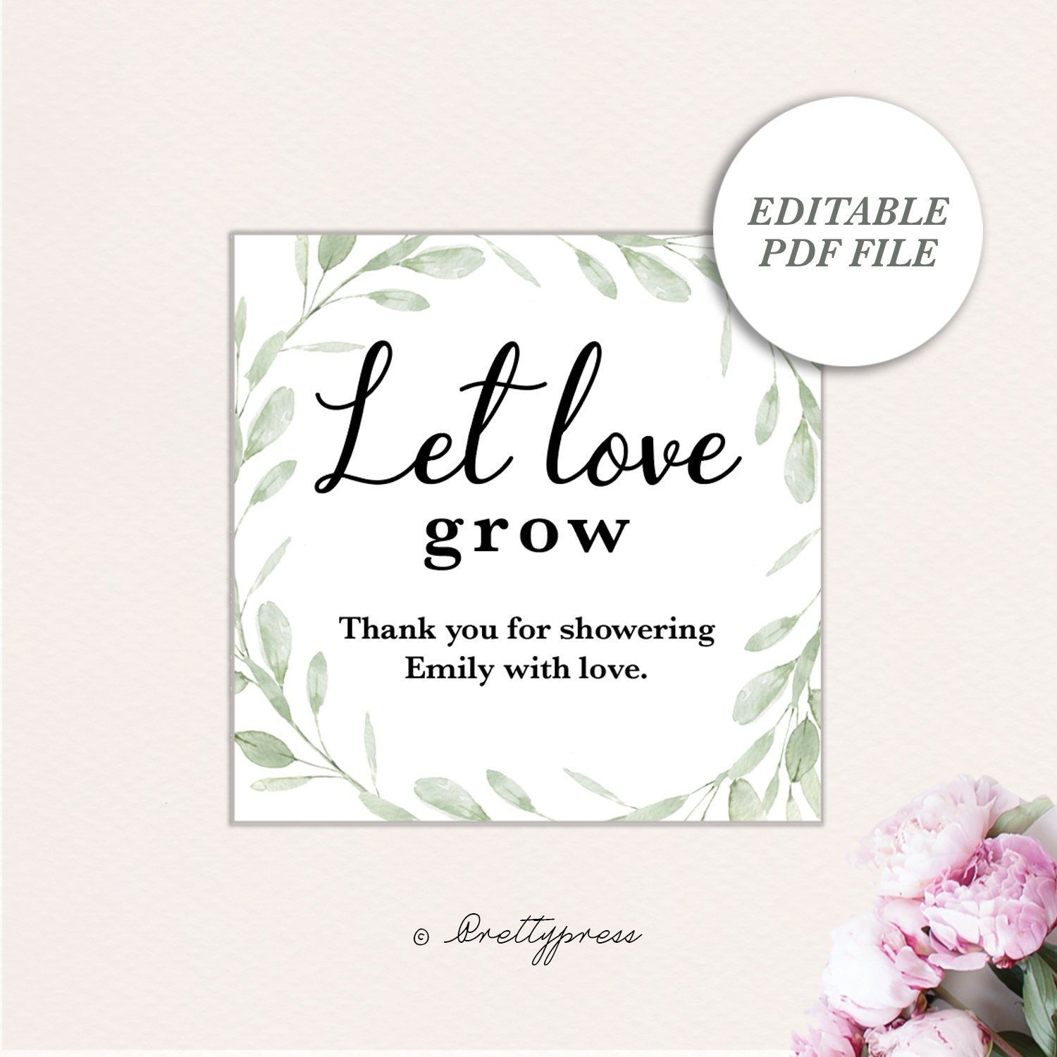 Plant Favor Tags Let Love Grow Tags Let Love Grow Tag Template EDITABLE Favor Tags Plant Stake Plant Favor Tag Printable Bridal Shower Etsy Favor Tags Tag Template Easy Party Favor