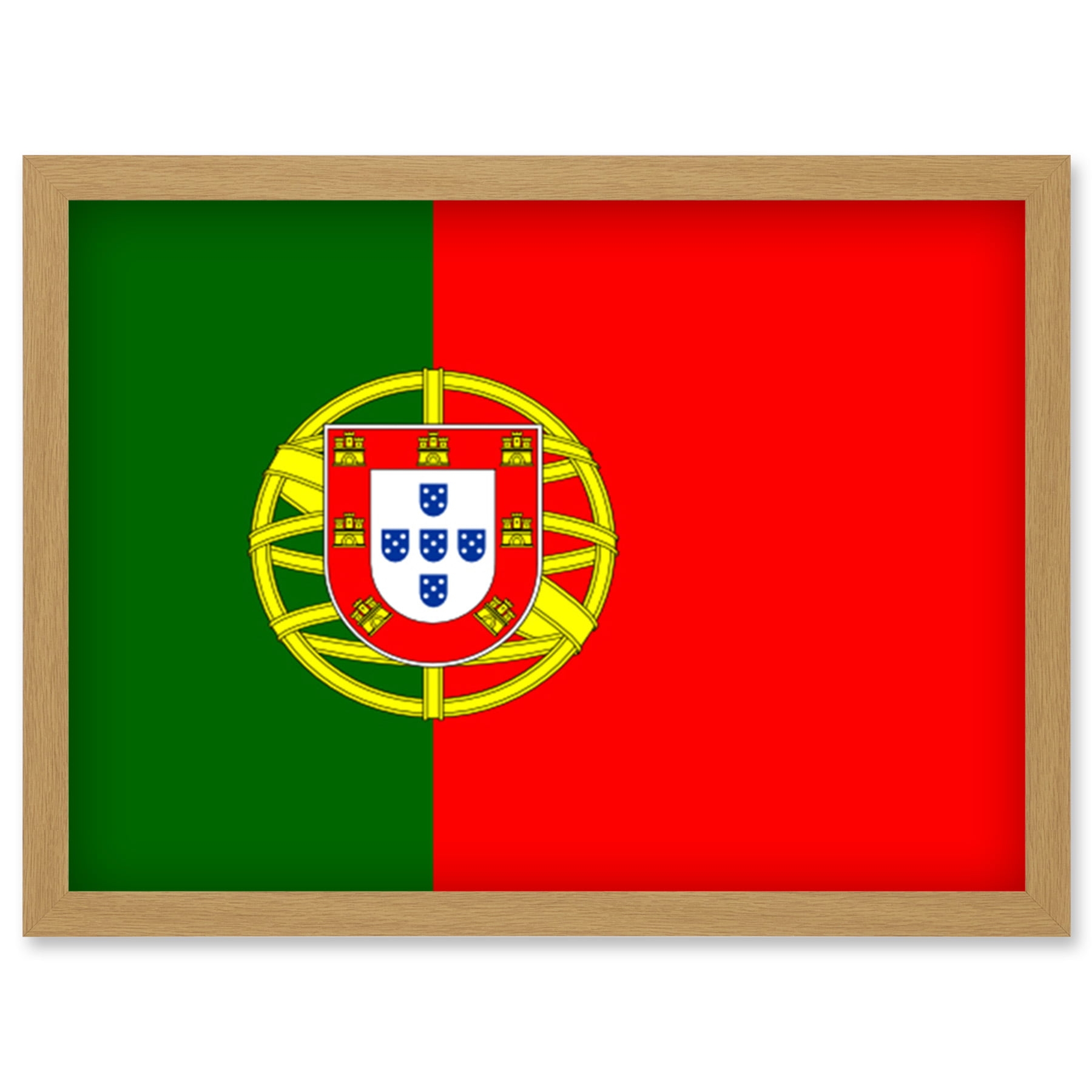 Portugal National Flag Patriotic Vexillology World Flags Country Region Poster Artwork Framed Wall Art Print A4 Walmart