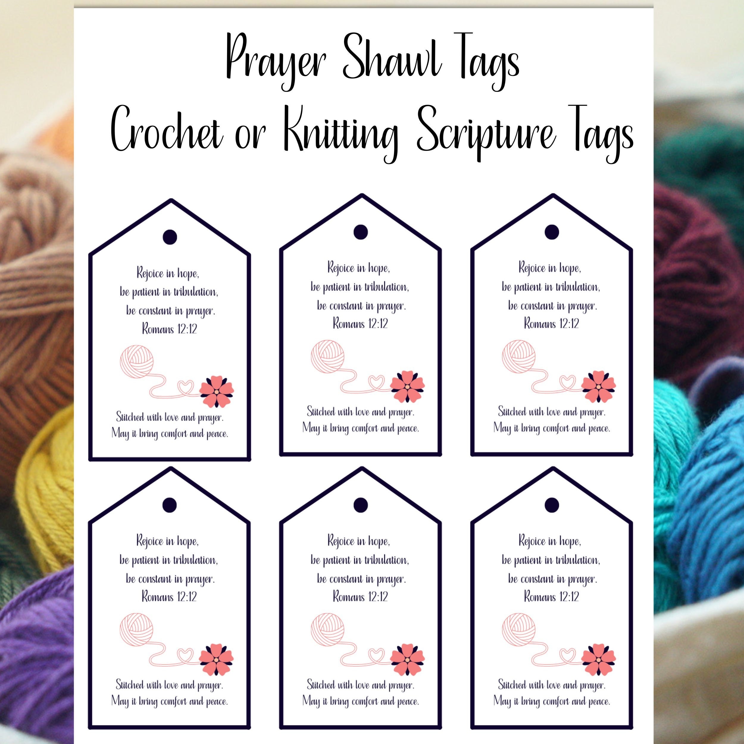 Prayer Shawl Scripture Tag Prayer Blankettags Tags For Crochet Tags For Knitting Scripture Tag Prayer Tags Etsy