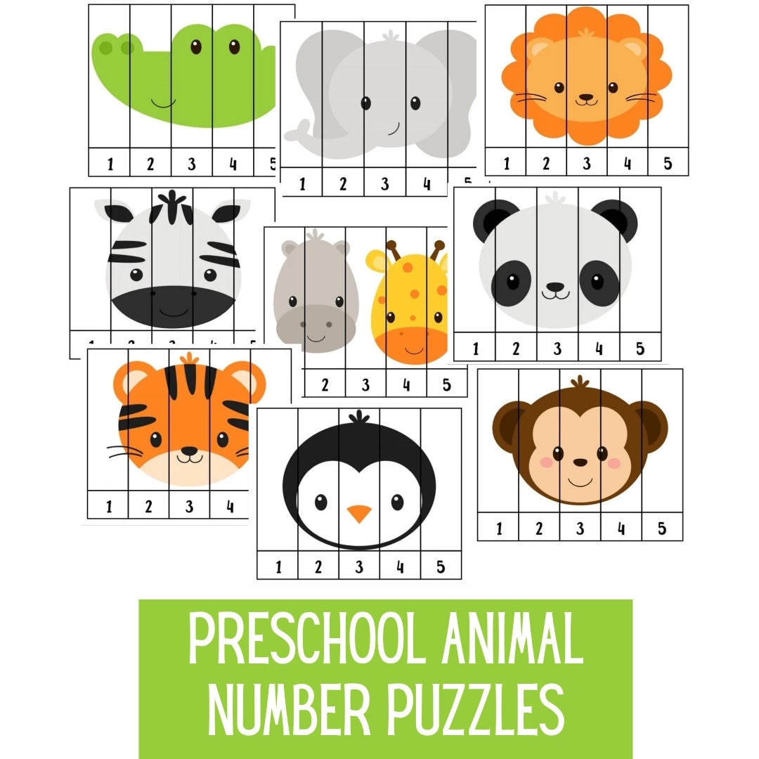 Preschool Animal Puzzle Number Puzzles Number Sequence Puzzles Early Years Count 1 To 5 Children s Puzzles Download Animals Etsy