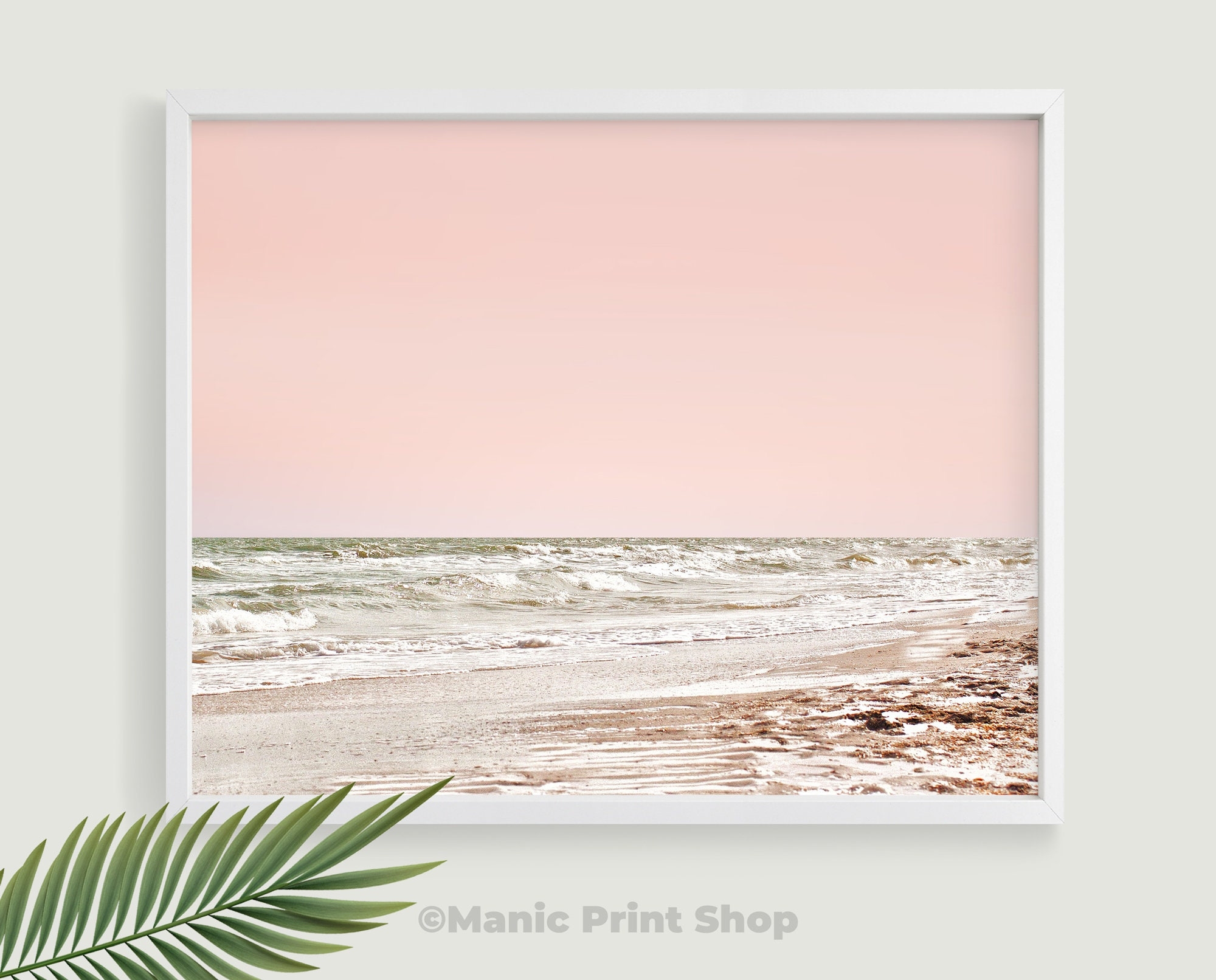Printable Blush Pink Wall Art Beach Print Download Instant Affordable Artwork Digital Files Above Bed Decor Printable Wall Art Etsy