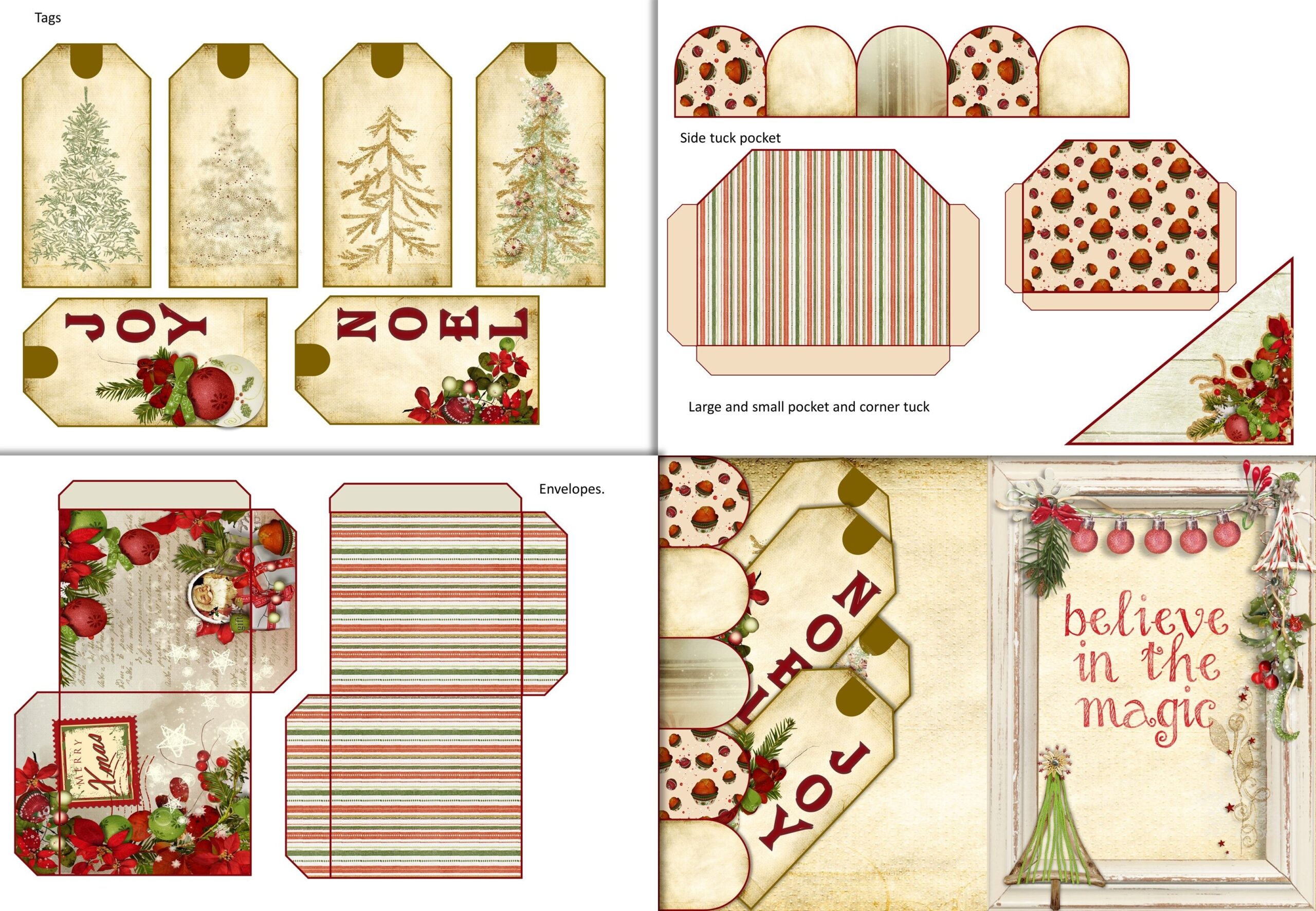 Printable Christmas Berries Journal Kit With Free Ephemera JPEG And PDF 21 Pages A4 Size By The Paper Princess TheHungryJPEG
