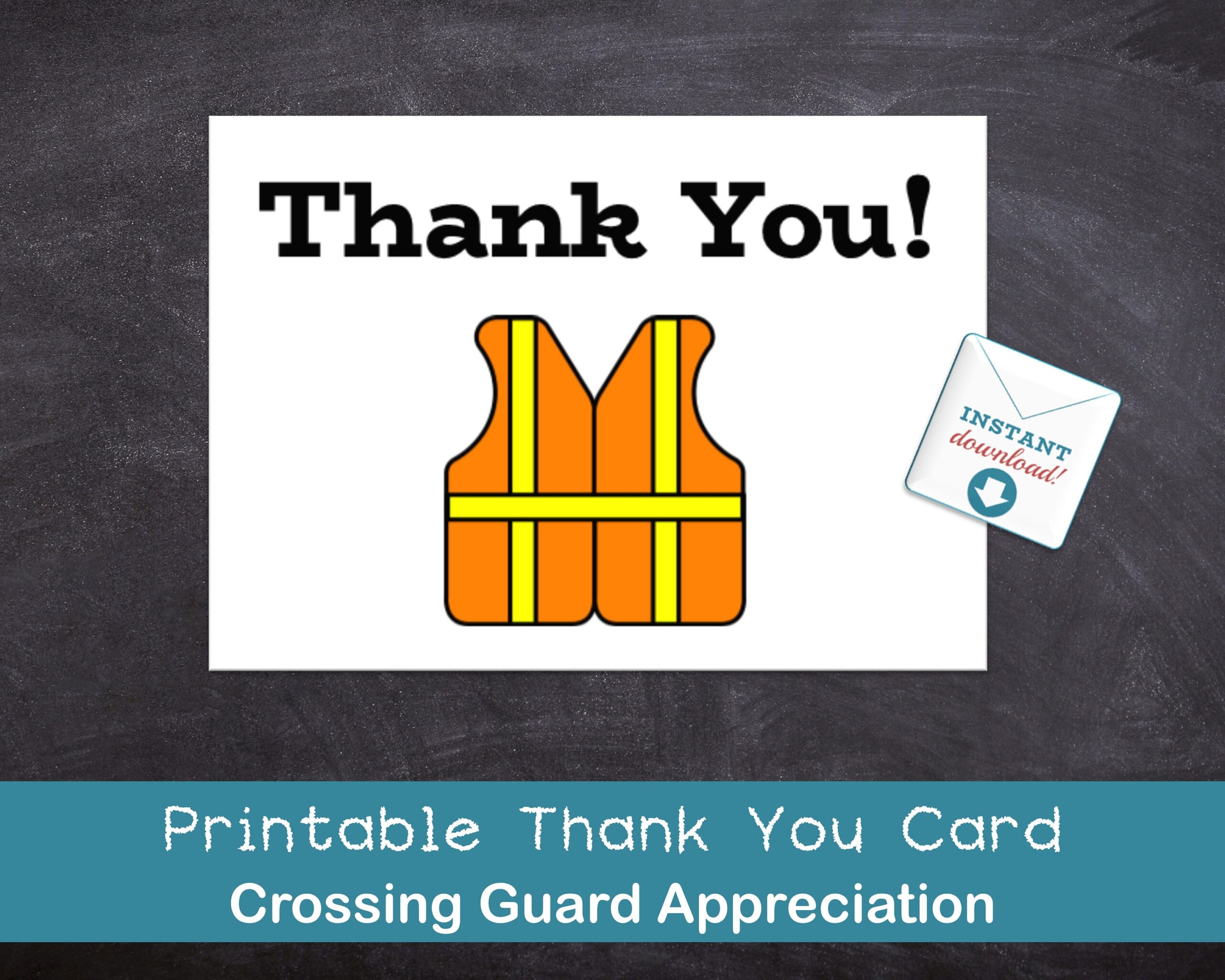 PRINTABLE DOWNLOAD Crossing Guard Thank You Card Safety Appreciation From Students From Teachers Crossing Guard End Of Year Thank You Etsy